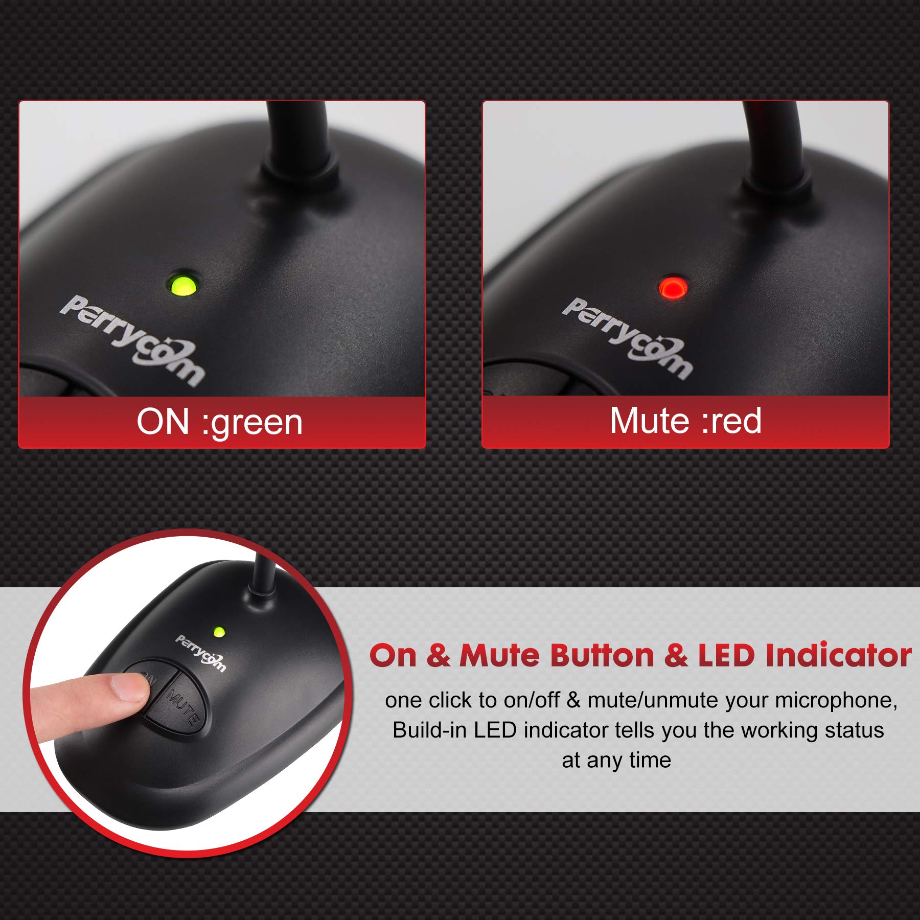 Premium USB Computer Microphone - Plug & Play Cardioid Condenser PC Mic with On/Off Mute Button & LED Indicator - Compatible with Windows/Mac - Perfect for YouTube, Zoom Meetings, Gaming, Podcasting & Voice Recording - Includes 6ft Cable (Home Office & Streaming Setup)
