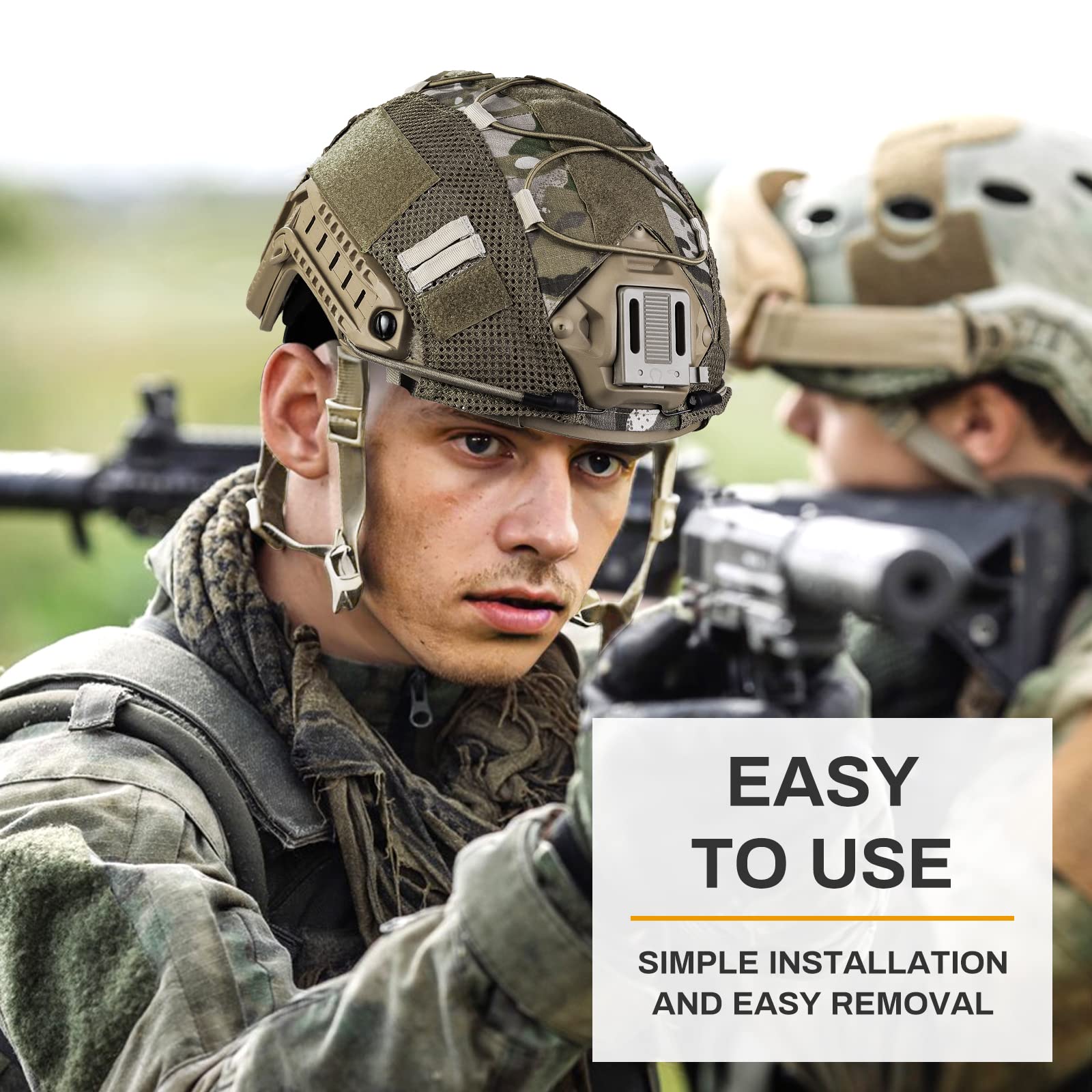 TacSnake Tactical Airsoft Paintball Fast Helmet with Helmet Cover - PJ Style Military Helmet for Airsoft, Paintball & Tactical Training - NVG Mount & Multi-Functional Protection - Perfect for Outdoor Combat Simulation & Airsoft Battles