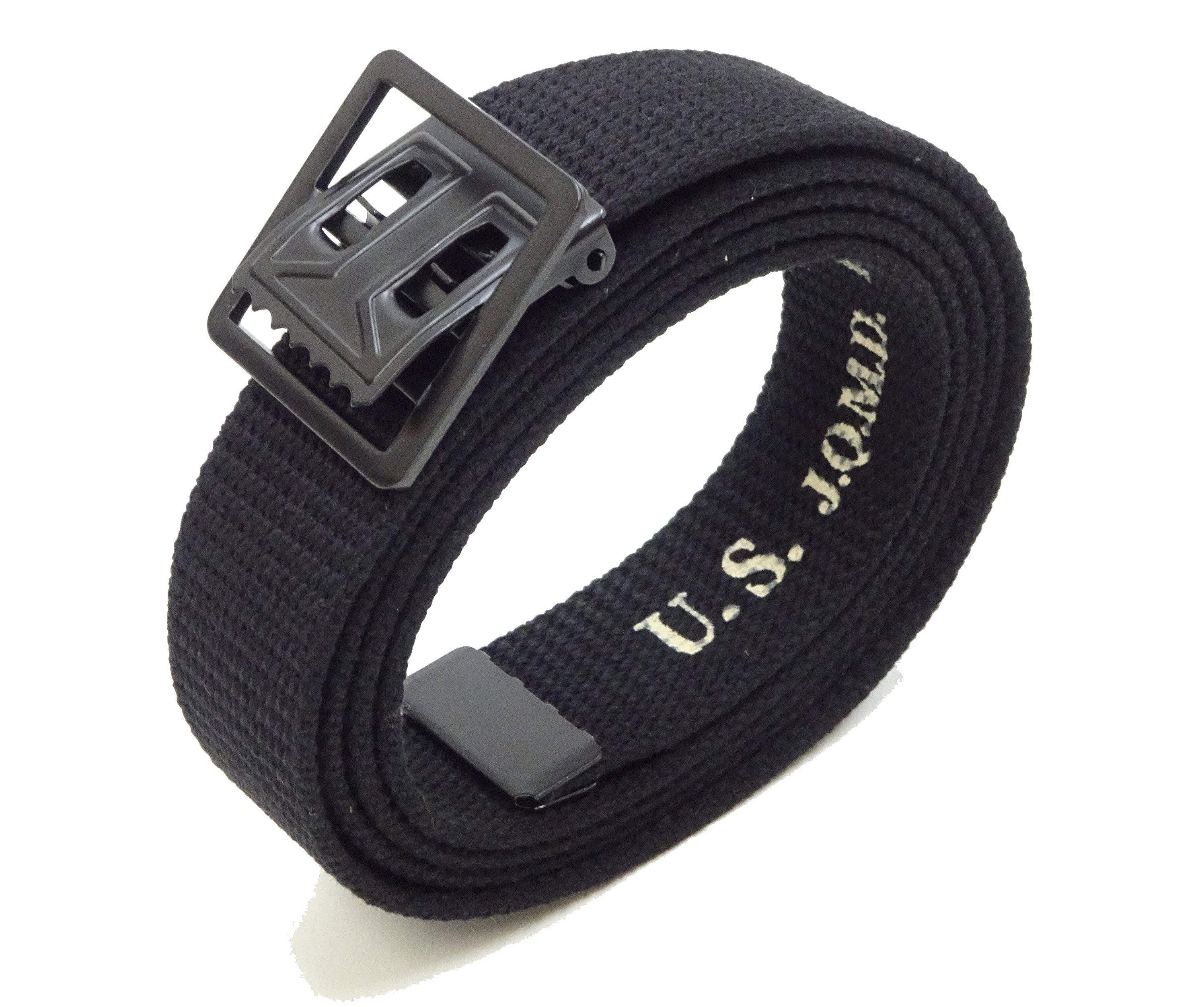 Buzz Rickson Men's William Gibson 1937 WW2 US Army GI Cotton Webbing Belt - Black (BR02767) | Vintage Military Style Belt for Casual Wear & Historical Reenactments