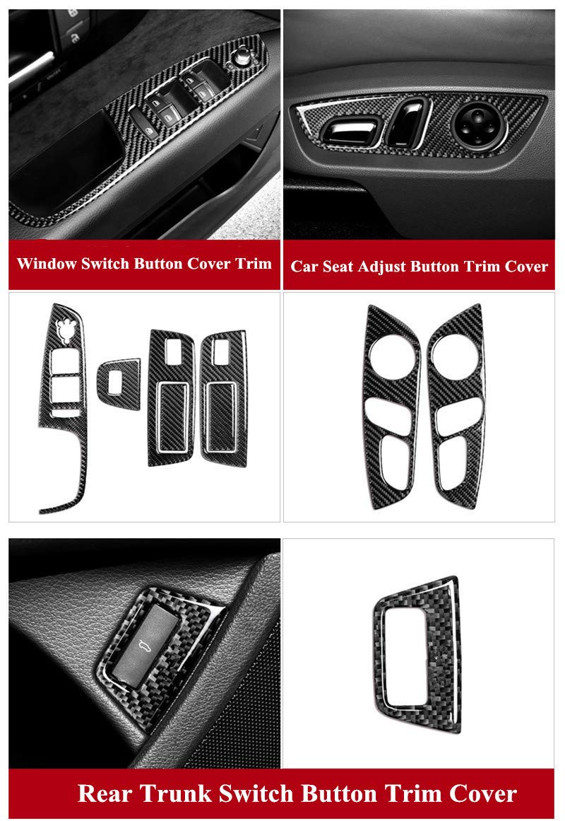 Premium 12-Piece Carbon Fiber Interior Trim Kit for Audi Q7 (2008-2015) - Dashboard, Door & Console Covers - Luxury Car Accessories for Enhanced Style & Protection
