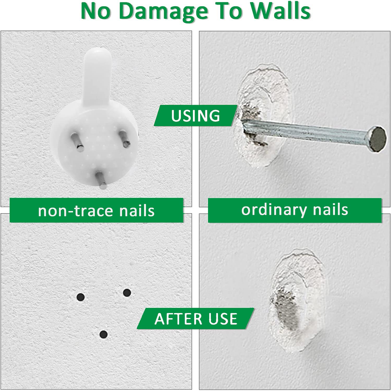 200 Pcs Heavy Duty Non-Marking Wall Hooks - Invisible Nail Hangers for Pictures, Frames & Decor - Damage-Free Hanging Solution for Walls, Doors & Home Organization