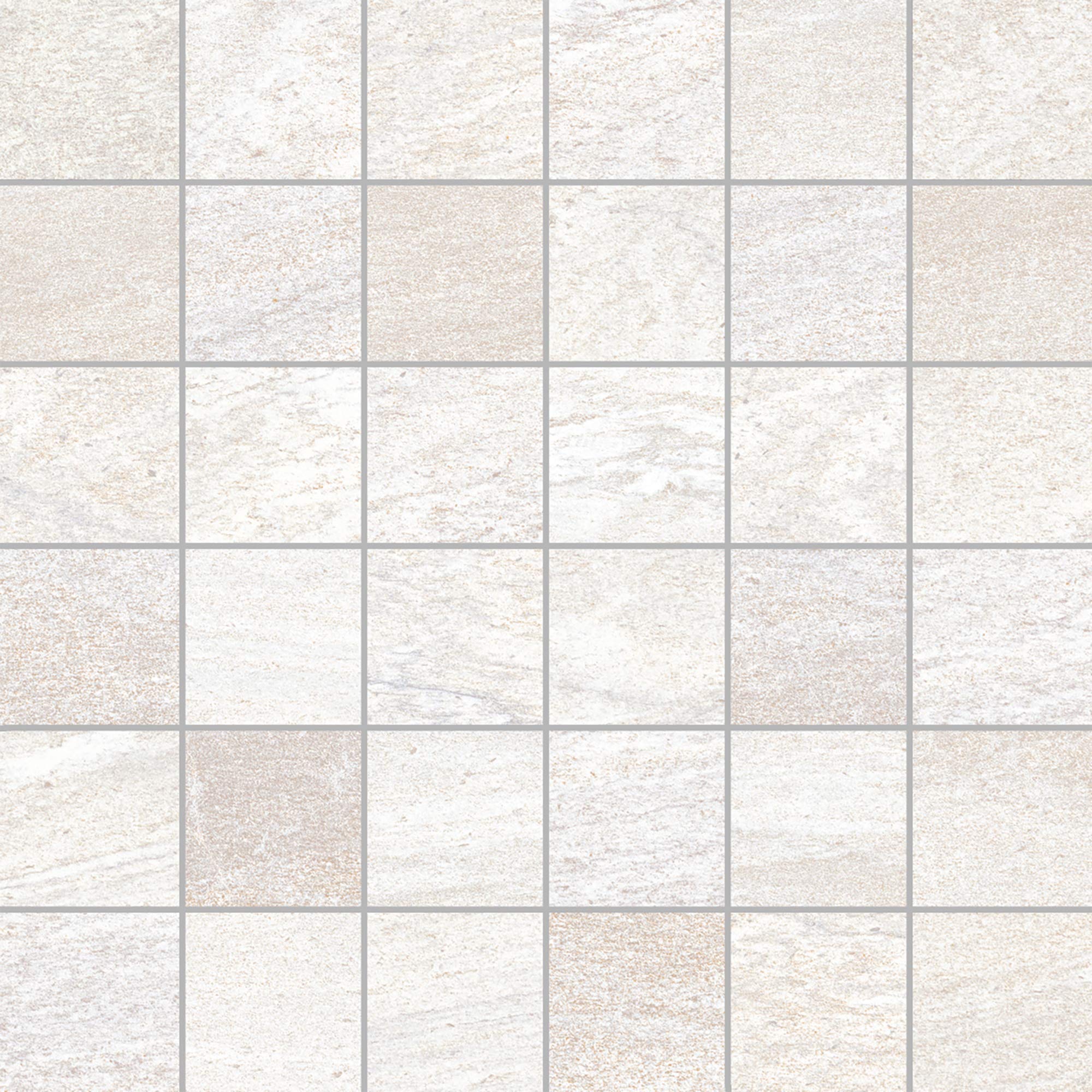 Sahara Glazed Porcelain Floor and Wall Mosaic Tile - 12x12 Inch White Ceramic Tiles (6-Pack) for Bathroom, Kitchen Backsplash & Shower Renovation