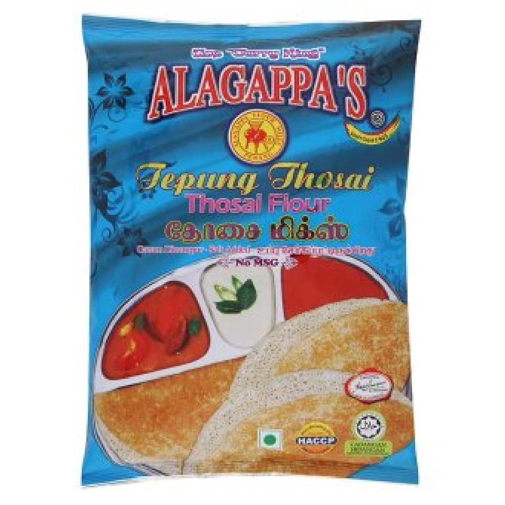 Alagappa's Premium Thosai Flour 500g (12 Packs) - Authentic South Indian Dosa Batter Mix for Home Cooking & Restaurant Use