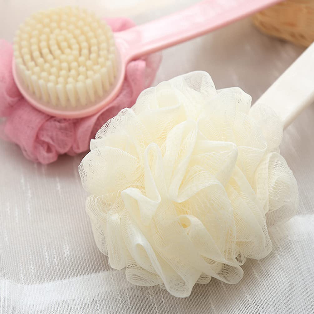Healifty 2-Pack Long Handle Back Scrubber Brush - Exfoliating Bath & Shower Brush with Soft Bristles for Deep Cleaning, Foot Scrubber & Body Wash Sponge - Perfect for Wet or Dry Skin Exfoliation in Bathroom, Spa & Home Use