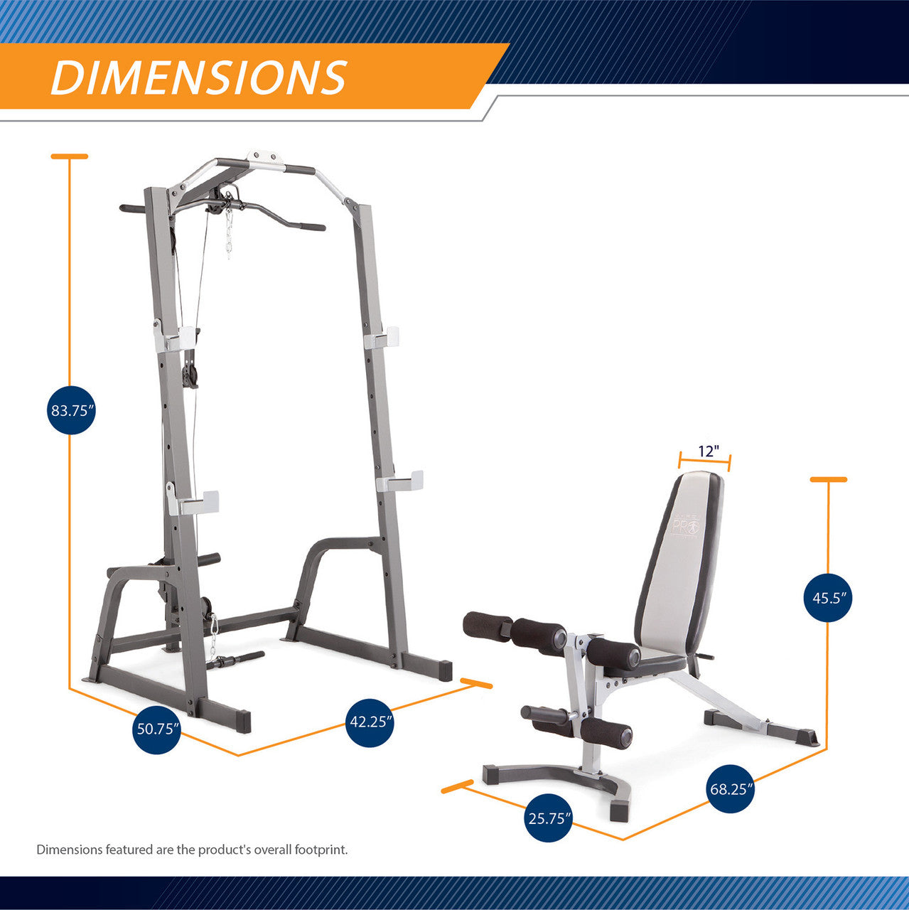 Marcy Pro Deluxe Power Cage System with Adjustable Weight Bench - Heavy Duty Home Gym Equipment for Strength Training & Bodybuilding (Model PM 5108) - Perfect for Garage Gyms & Home Workouts