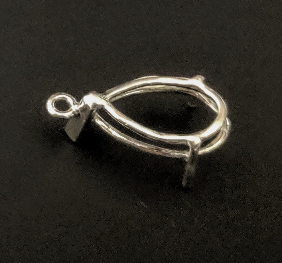 Solid Sterling Silver or 14k Gold Pear-Shaped Vee Wire Dangle Pendant & Earring Settings (6x4mm, 15x10mm) - Perfect for Handmade Jewelry, DIY Crafting, and Gift Giving