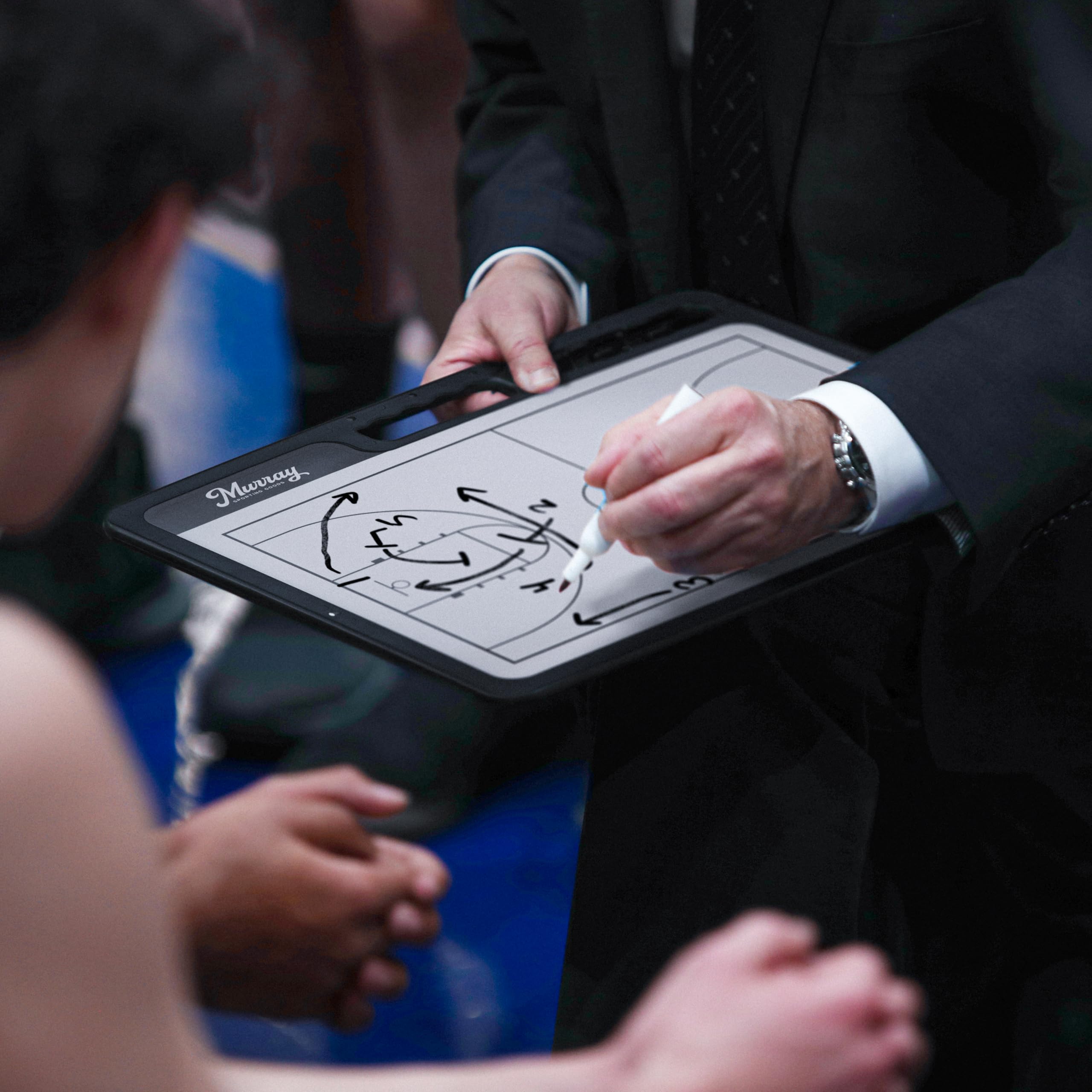 Premium Double-Sided Basketball Coaches Clipboard with Dry Erase Marker - Murray Sporting Goods Whiteboard for Game Strategies & Practice Drills | Perfect for Coaches, Trainers & Players On and Off the Court