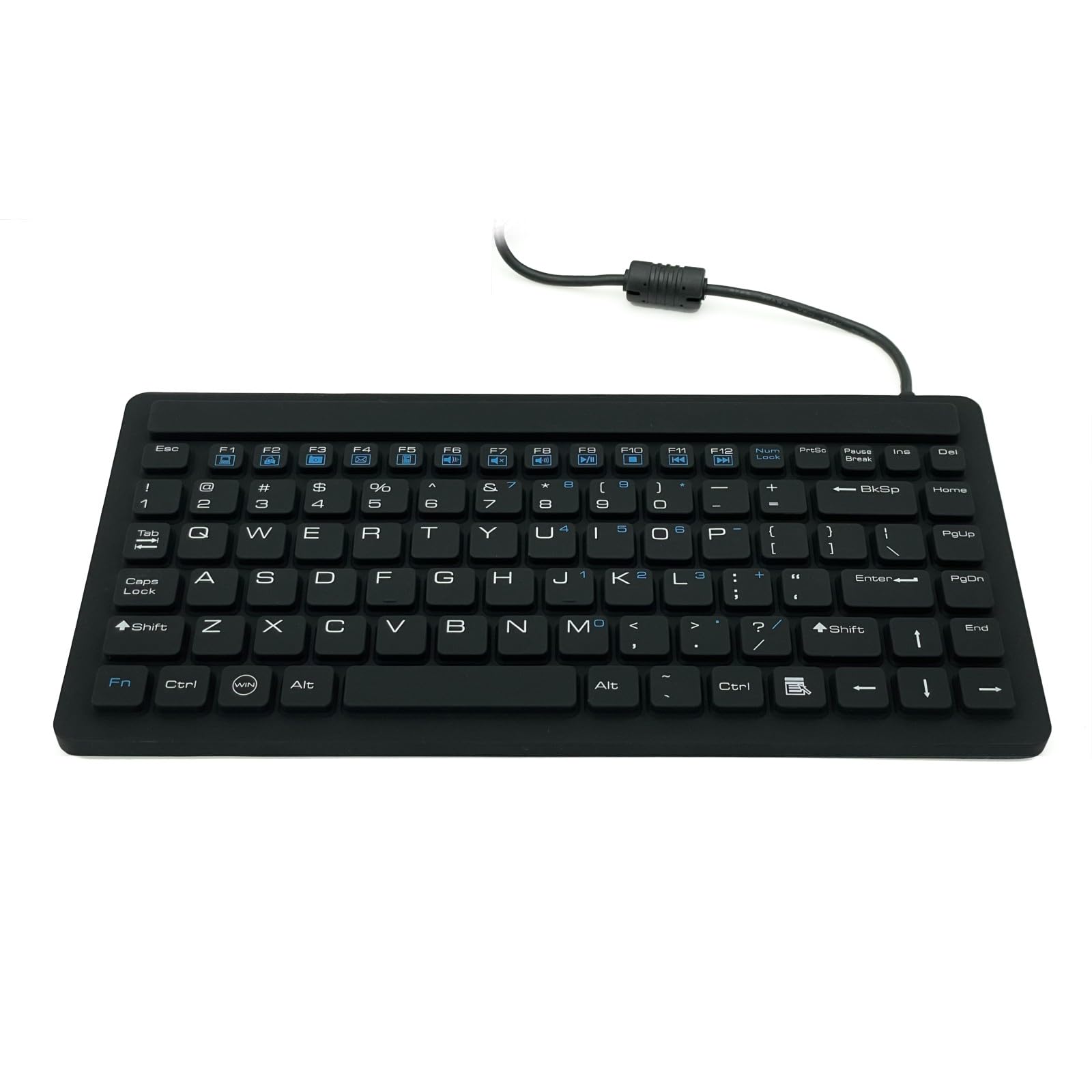 Waterproof Mini Keyboard IP68 Industrial Silicone - DSI IKB88 Black | Ideal for Harsh Environments, Outdoor Use & Waterproof Computing