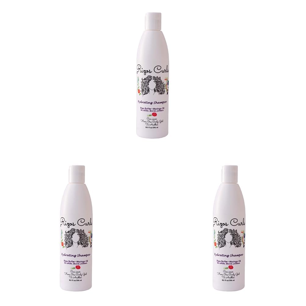 Rizos Curls Hydrating Shampoo for Curly Hair - 10 fl oz (Pack of 3) | Sulfate-Free, Moisturizing & Nourishing Formula | Perfect for Daily Hair Care & Curl Definition