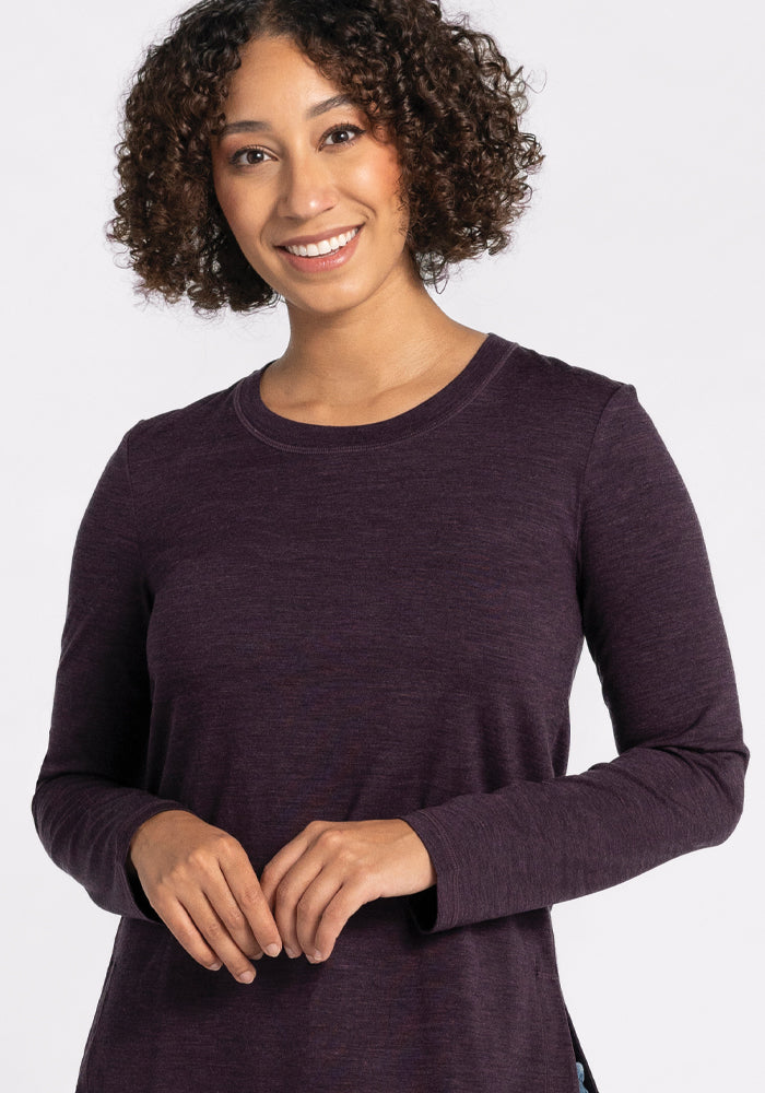 Stylish Hazel Tunic in Deep Plum Color - Perfect for Casual Outings, Office Wear & Special Occasions