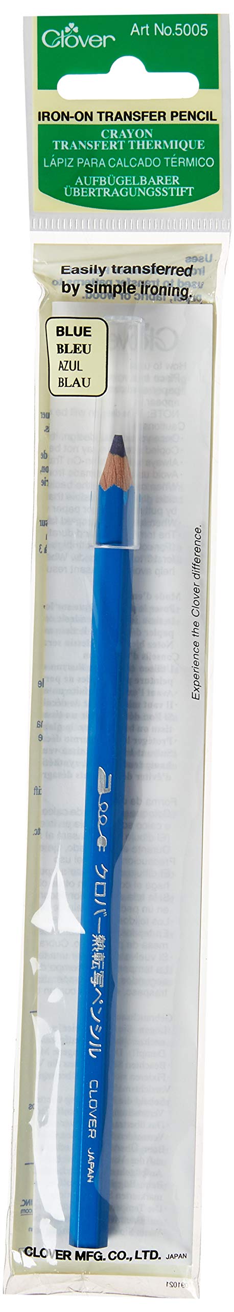 Clover Blue Iron-On Transfer Pencil - 1 Pack for Fabric Marking & Tracing - Perfect for Quilting, Sewing, Embroidery & DIY Craft Projects