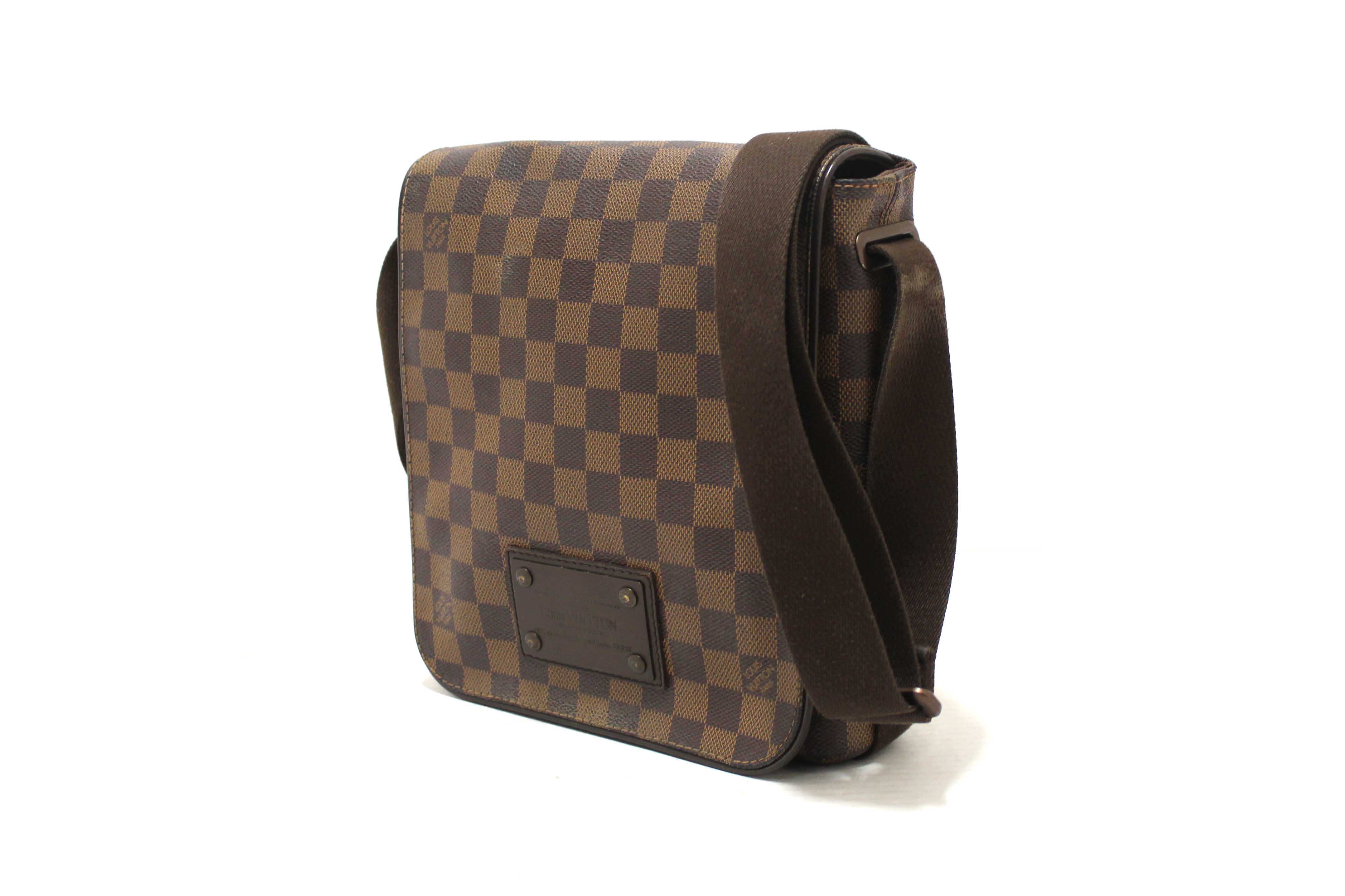 Authentic Louis Vuitton Damier Ebene Brooklyn PM Messenger Crossbody Bag - Luxury Leather Shoulder Bag for Women, Perfect for Work, Travel & Everyday Use