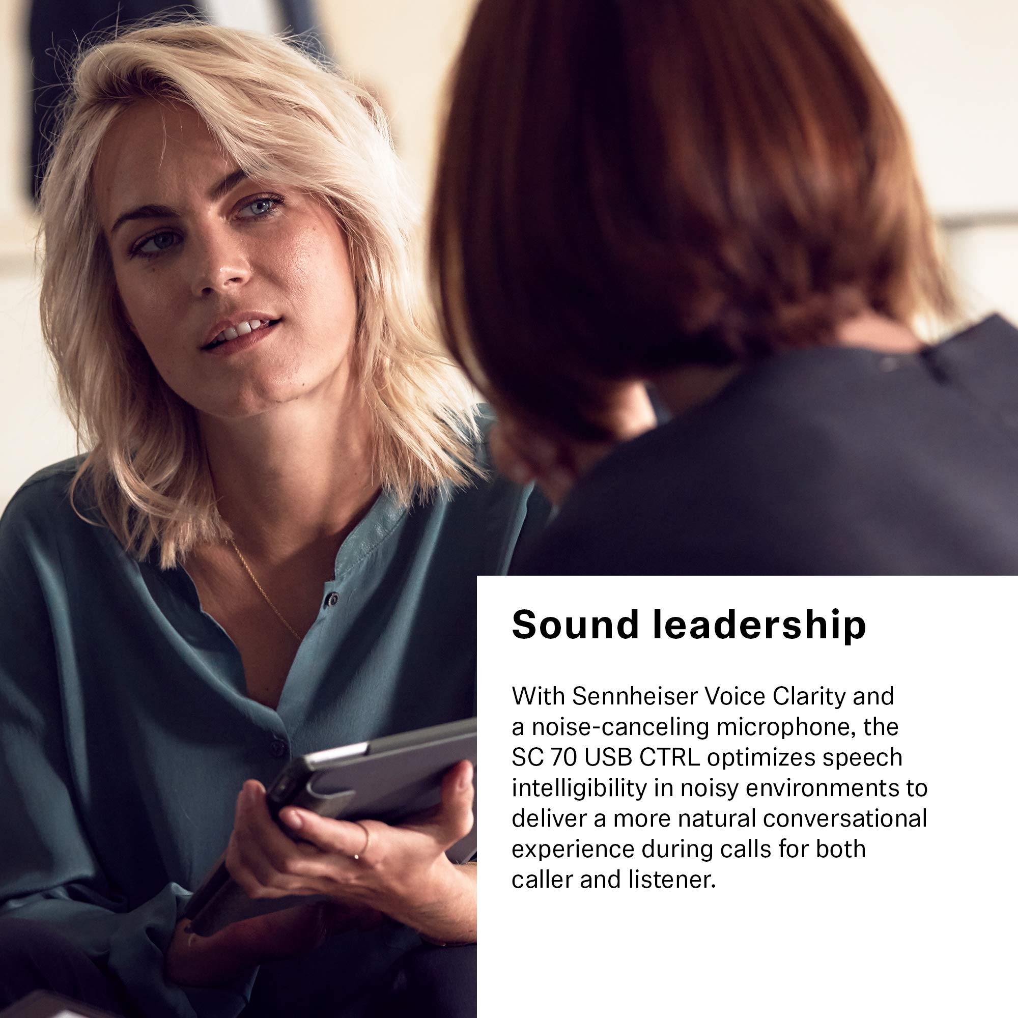 Sennheiser SC 70 USB CTRL (506504) Business Headset - Dual-Sided HD Sound with Noise Cancelling Mic & USB Connector for Unified Communications | Perfect for Call Centers, Remote Work & Video Conferencing (Black)