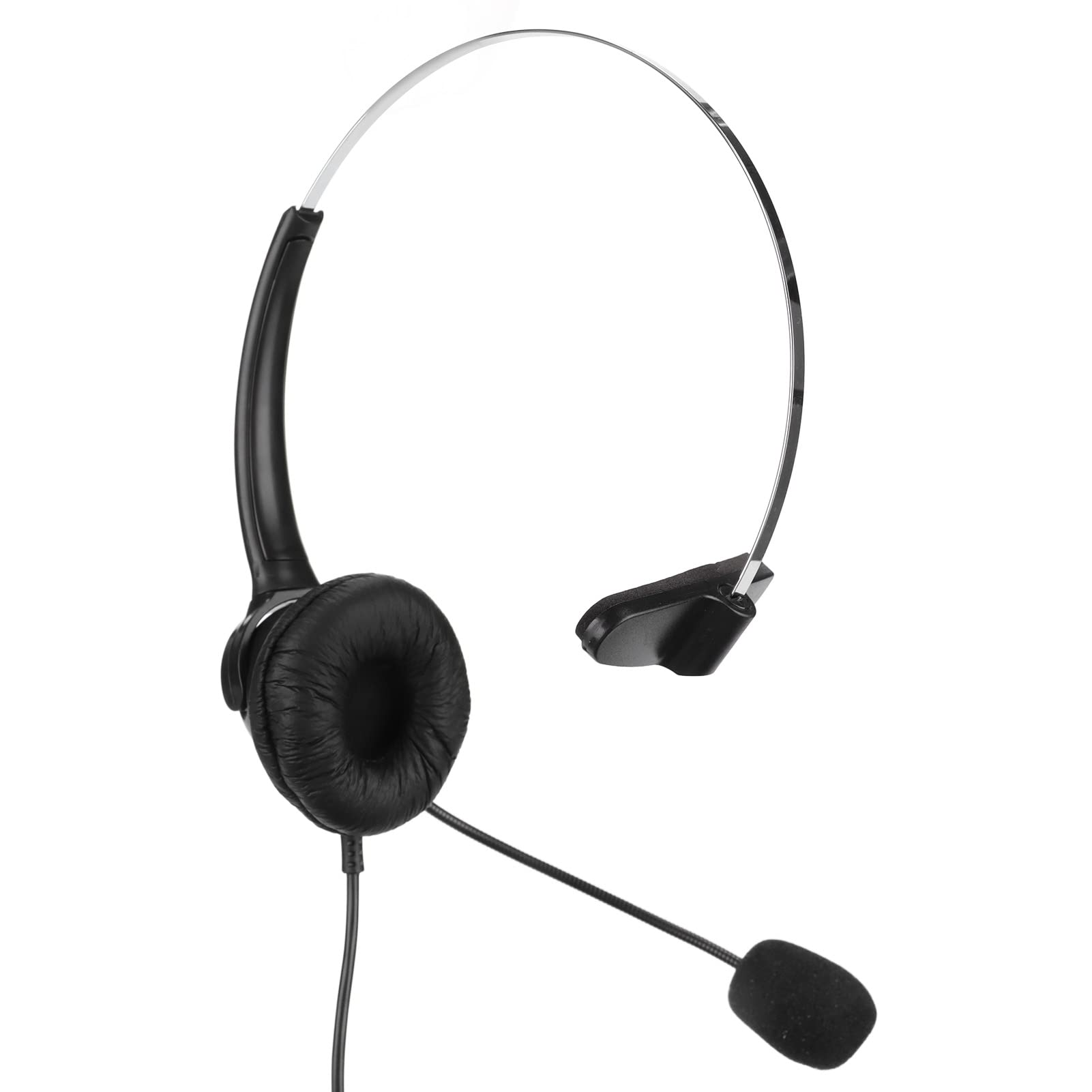 Noise Canceling Corded Telephone Headset with RJ9 Jack & 330° Adjustable Mic - Comfortable Office Headset for Call Center, Home & Business Landline Phones - Perfect for Long Calls & Customer Service