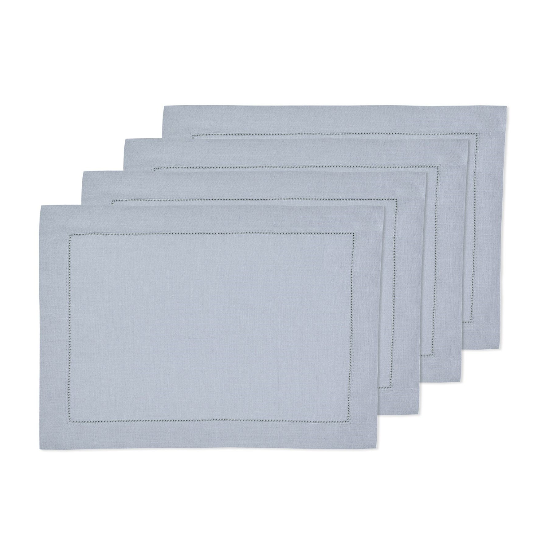 Elegant Classic Hemstitch Placemats Set of 4 - Premium Linen Table Mats for Dining Room Decor - Perfect for Thanksgiving, Christmas Dinner & Formal Entertaining