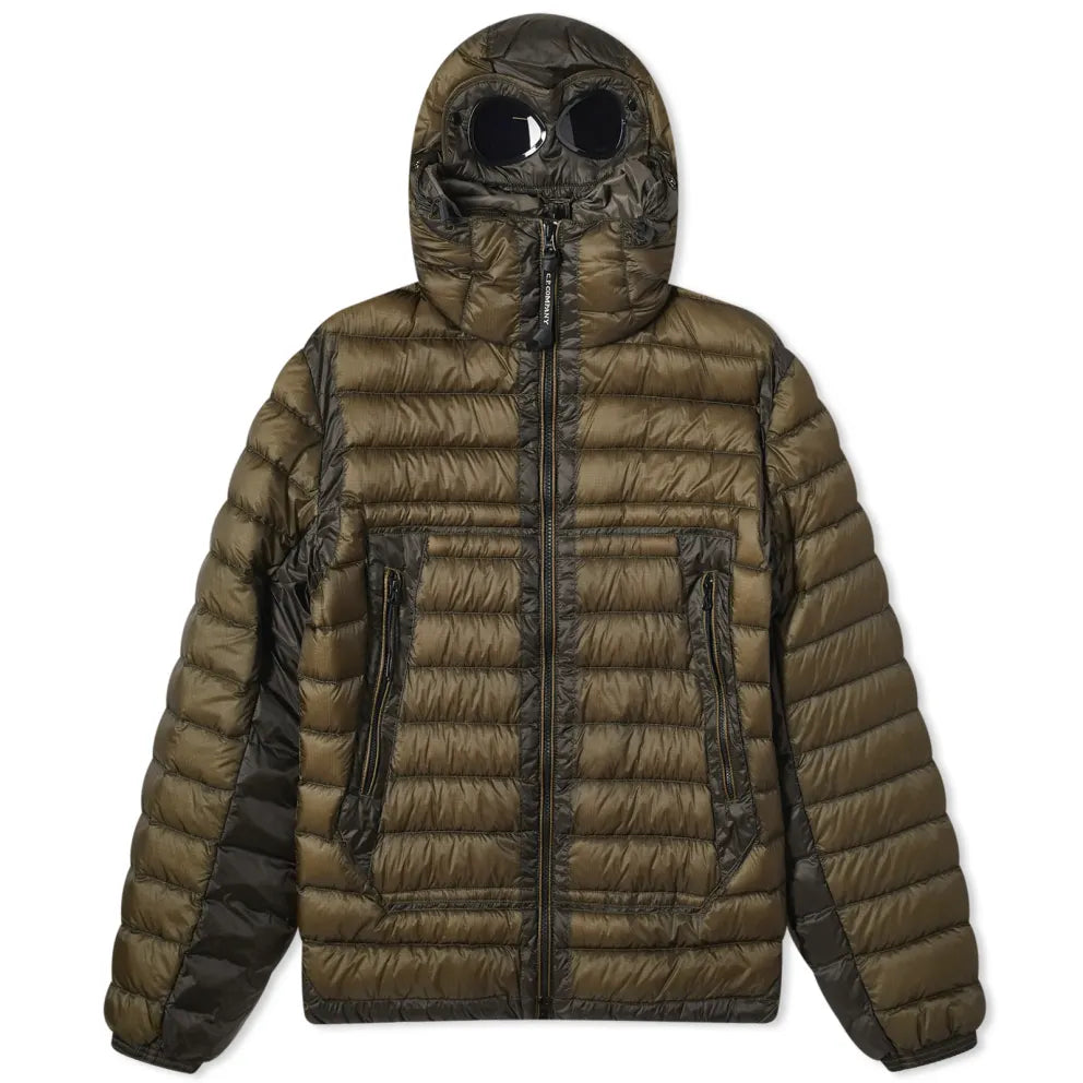 CP Company DD Shell Goggle Down Jacket - Men's Winter Puffer Coat with Hood, Waterproof & Windproof - Perfect for Skiing, Snowboarding & Cold Weather Outdoor Activities