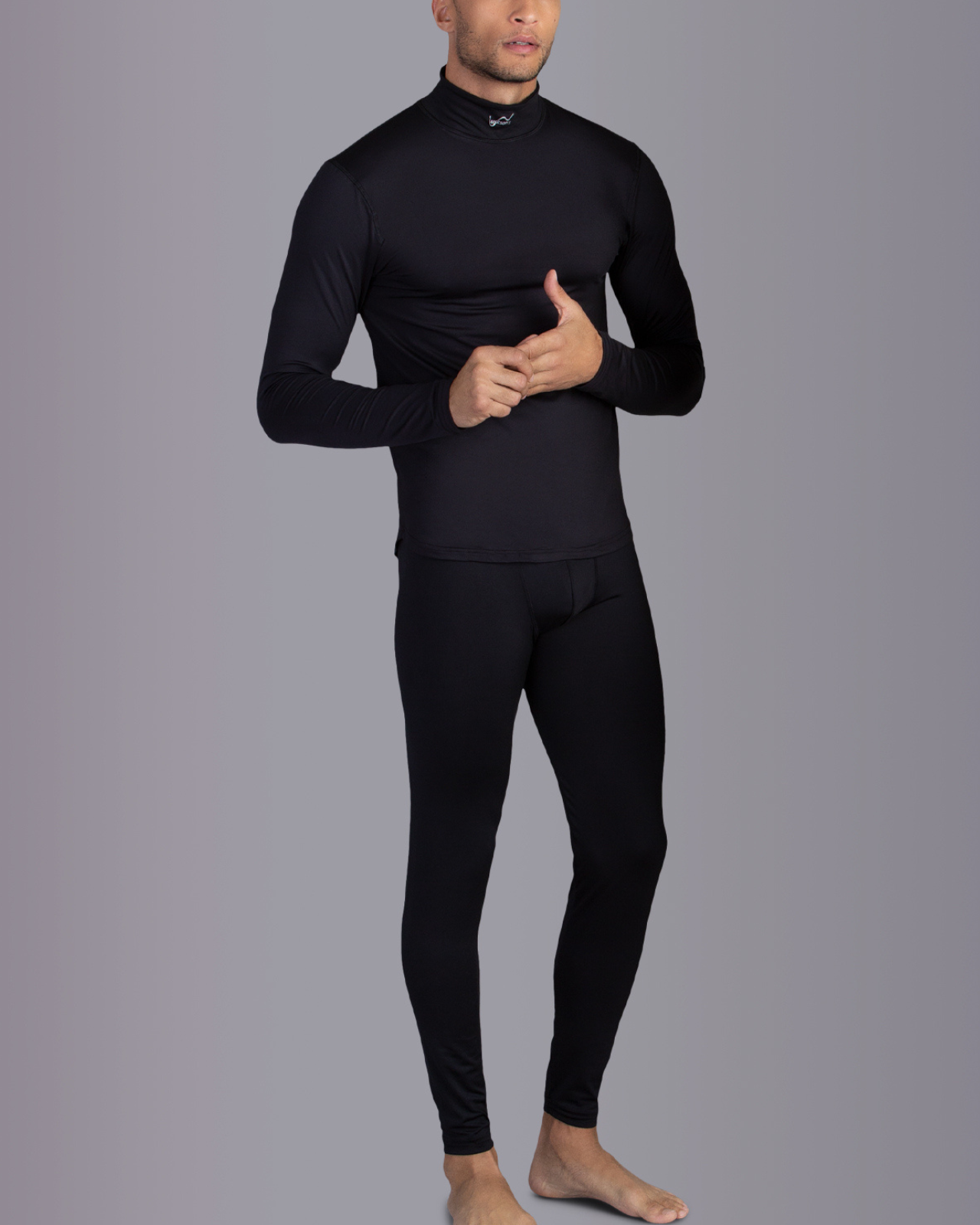 Men's High-Performance Thermal Mock Neck Shirt - Warm & Breathable Base Layer for Winter, Running, Hiking & Outdoor Activities