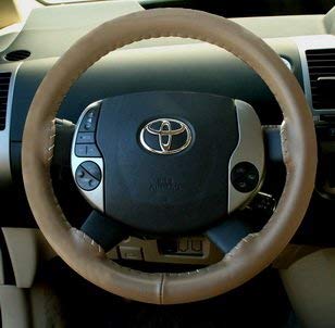 Genuine Leather Steering Wheel Cover for 2009-2015 Lincoln MKS - Premium Gray OEM Replacement - Perfect for Comfort & Grip Enhancement While Driving