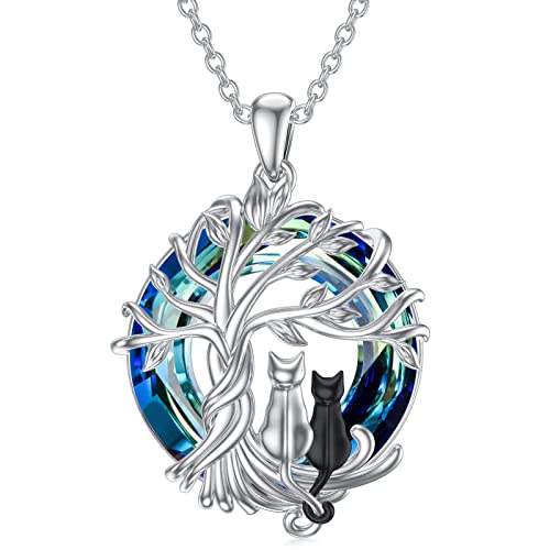 2 Cats(Black And Silver)-Blue Crystal-02-B