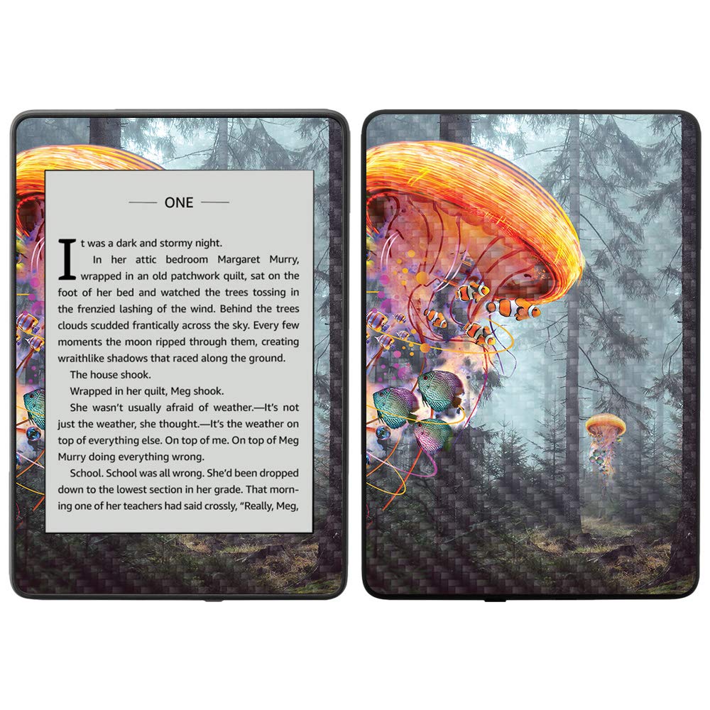 Premium Carbon Fiber Skin for Amazon Kindle Paperwhite 2018 (10th Gen) - Electric Jellyfish Design | Waterproof Protective Cover with Durable Textured Finish | Easy to Apply & Remove | Made in USA | Perfect for Travel, Reading & Outdoor Use
