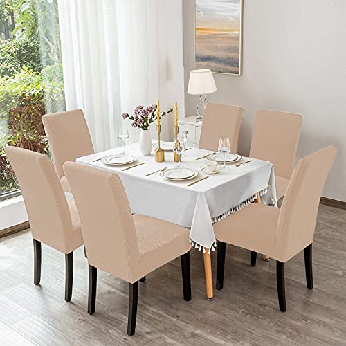 Aertiavty 4-Piece Dining Chair Covers Set - Light Khaki Slipcovers for Kitchen & Parsons Chairs | Waterproof & Stretchable Fabric | Perfect for Home, Restaurant, and Office Use