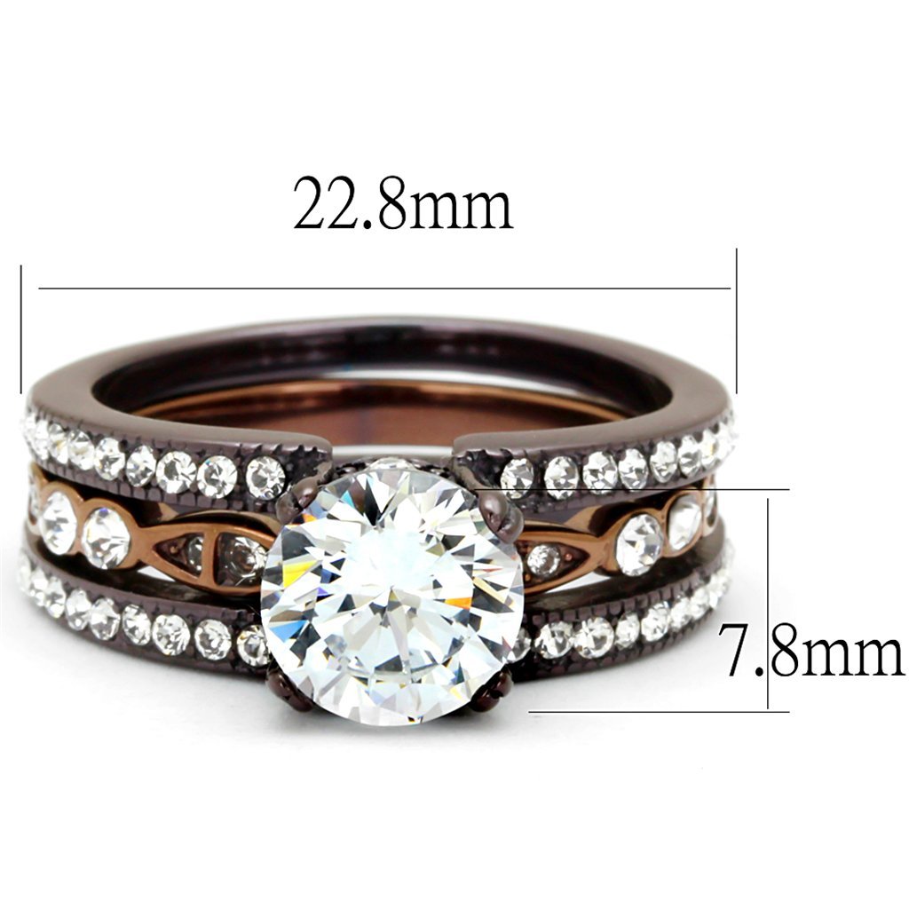 2.75ct CZ Chocolate Wedding Ring Set for Women Size 5-10 - Elegant Bridal Jewelry