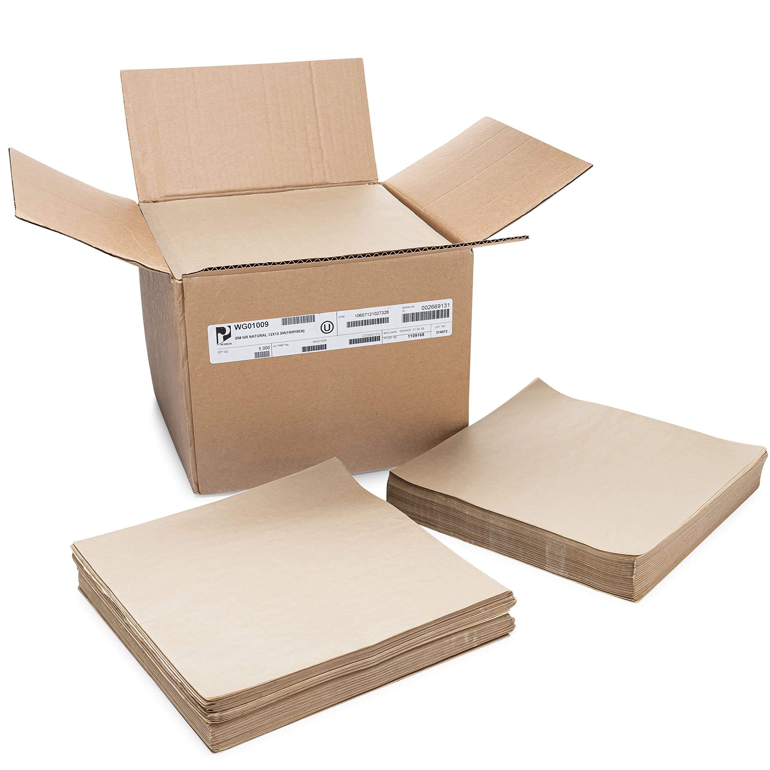 5000 Count Kraft Grease-Resistant Deli Sandwich Wrap Paper Sheets - Perfect for Food Service, Takeout & Picnic Basket Liners (Case of 5000)
