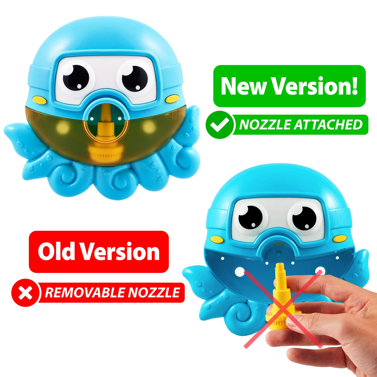 **Chuchik Bubble Bath Maker for Kids - Automatic Bubble Blower with 24 Fun Children's Songs, Blue Octopus Bath Toy - Perfect Toddler Gift for Bathtime Fun & Sensory Play**    *(Great for Birthday Presents, Baby Showers, and Interactive Bath Time Entertainment!)*