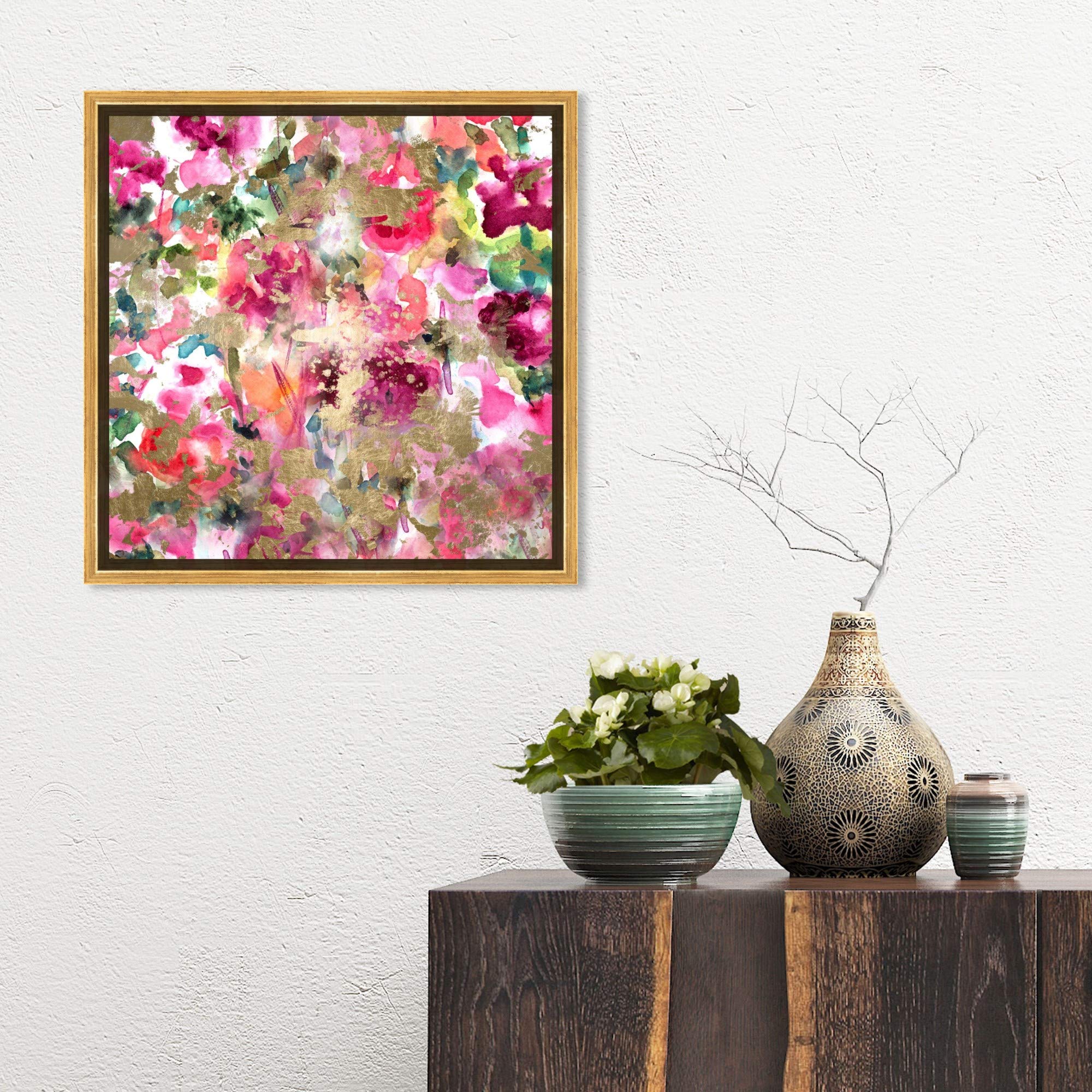 Floral and Botanical Framed Wall Art Canvas Prints - 'Wilderness' Gardens Nature Decor for Living Room, Bedroom & Office