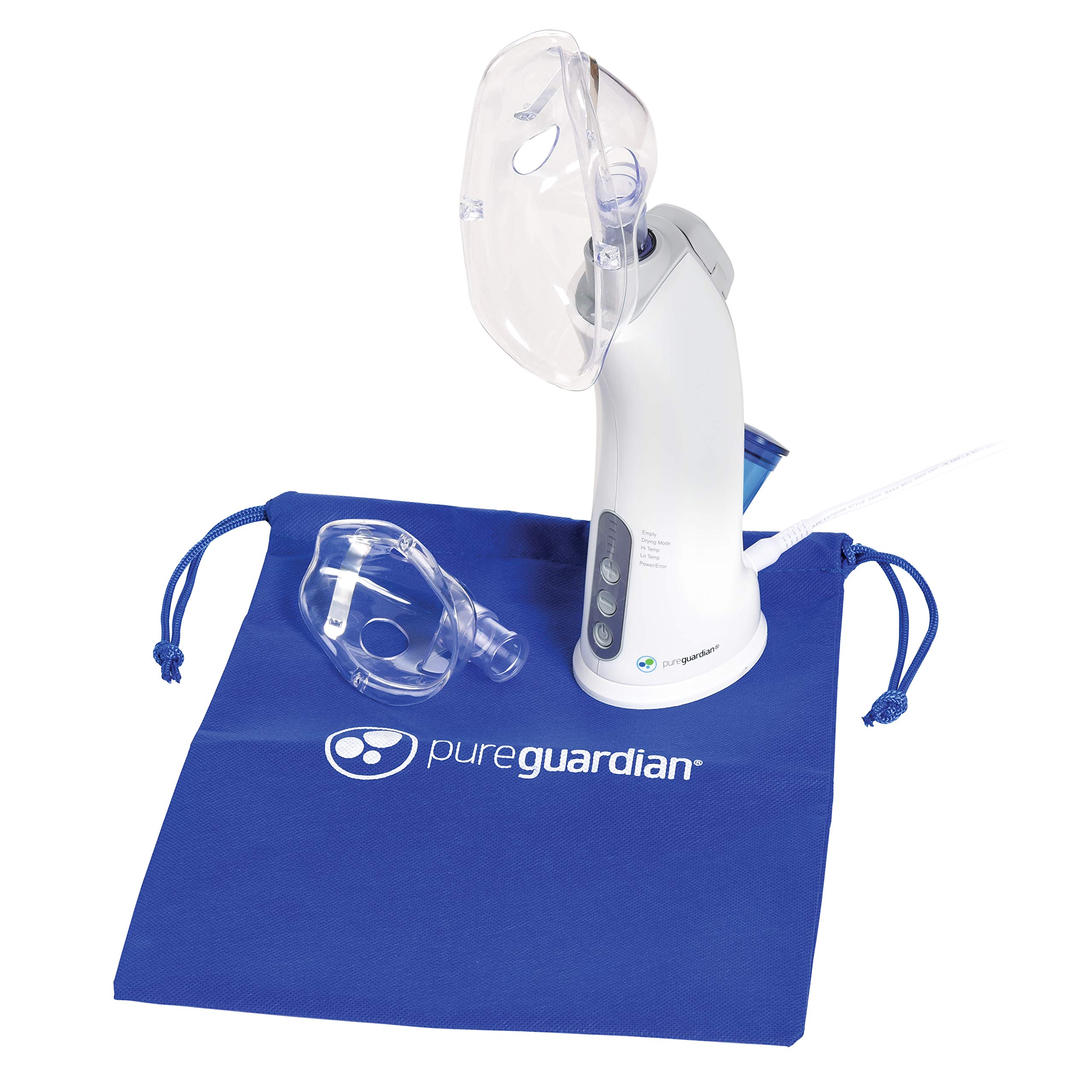 PureGuardian MST55 Portable Warm Mist & Steam Inhaler with Essential Oil Tray - Handheld Natural Steam Therapy for Allergies, Nasal Congestion, Dryness & Sinus Relief - Perfect for Home, Office & Travel Use