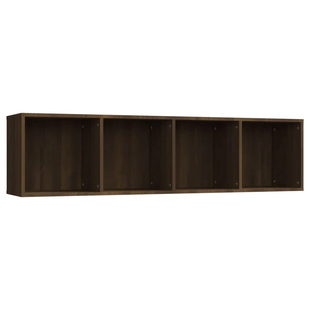 VidaXL Brown Oak Engineered Wood Book Cabinet, TV Stand, Media Console with Storage Shelves - Perfect for Living Room, Home Office & Entertainment Center Organization