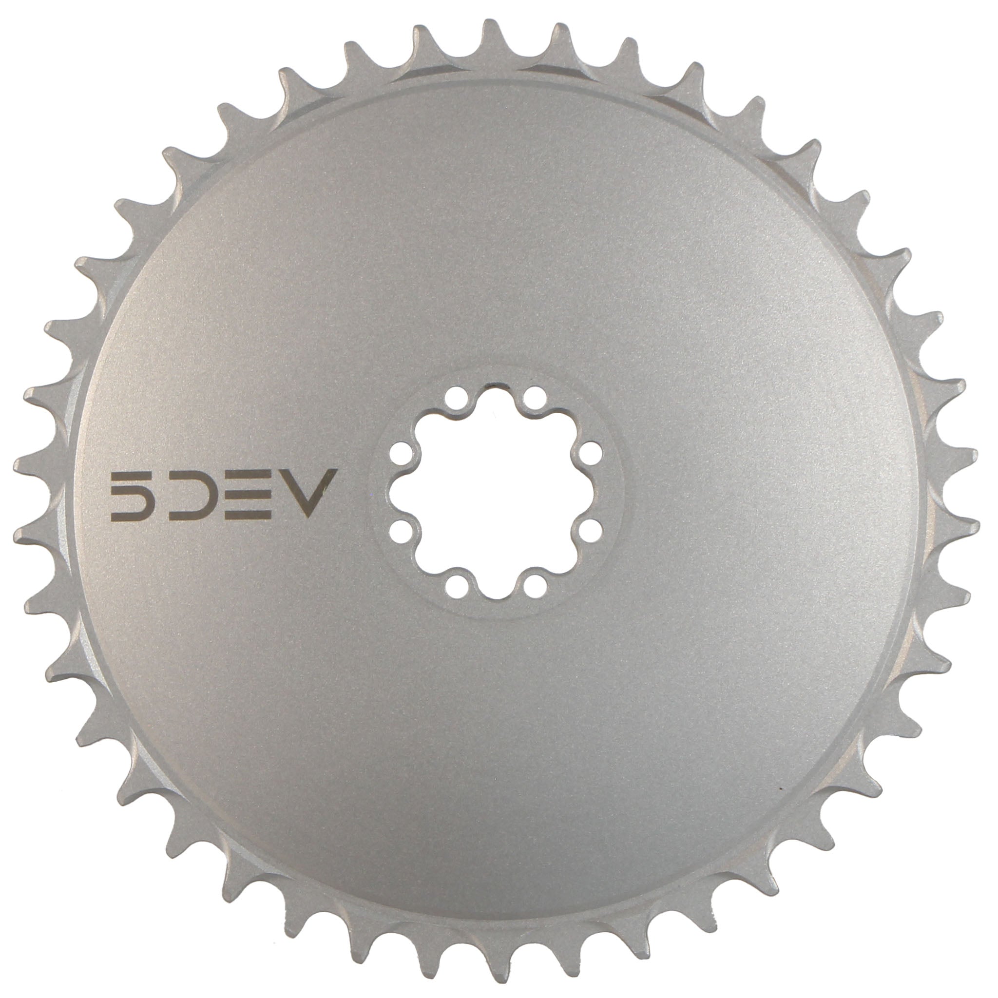 5Dev Aluminum Aero Road Bike Chainring - 8 Bolt SRAM Compatible, 42T, Raw Finish | Lightweight & Durable for Road Racing & Performance Cycling