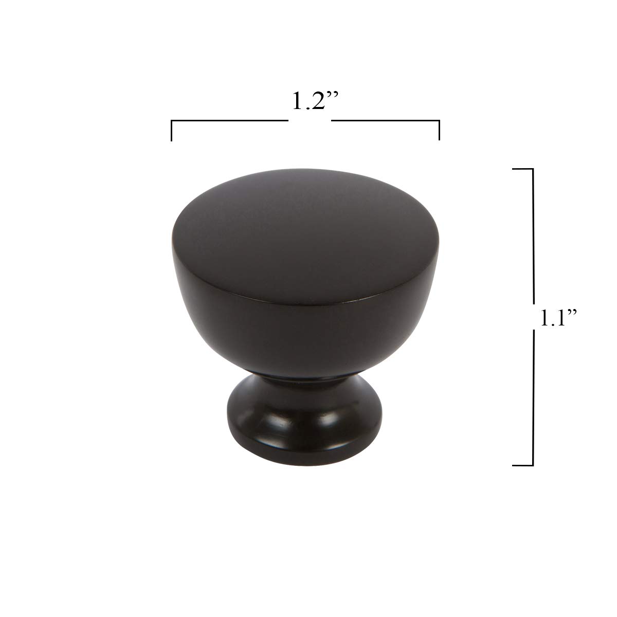Premium Matte Black Cabinet Knobs 5-Pack - Round Drawer Pulls for Kitchen & Dresser - SHKM013-BLK
