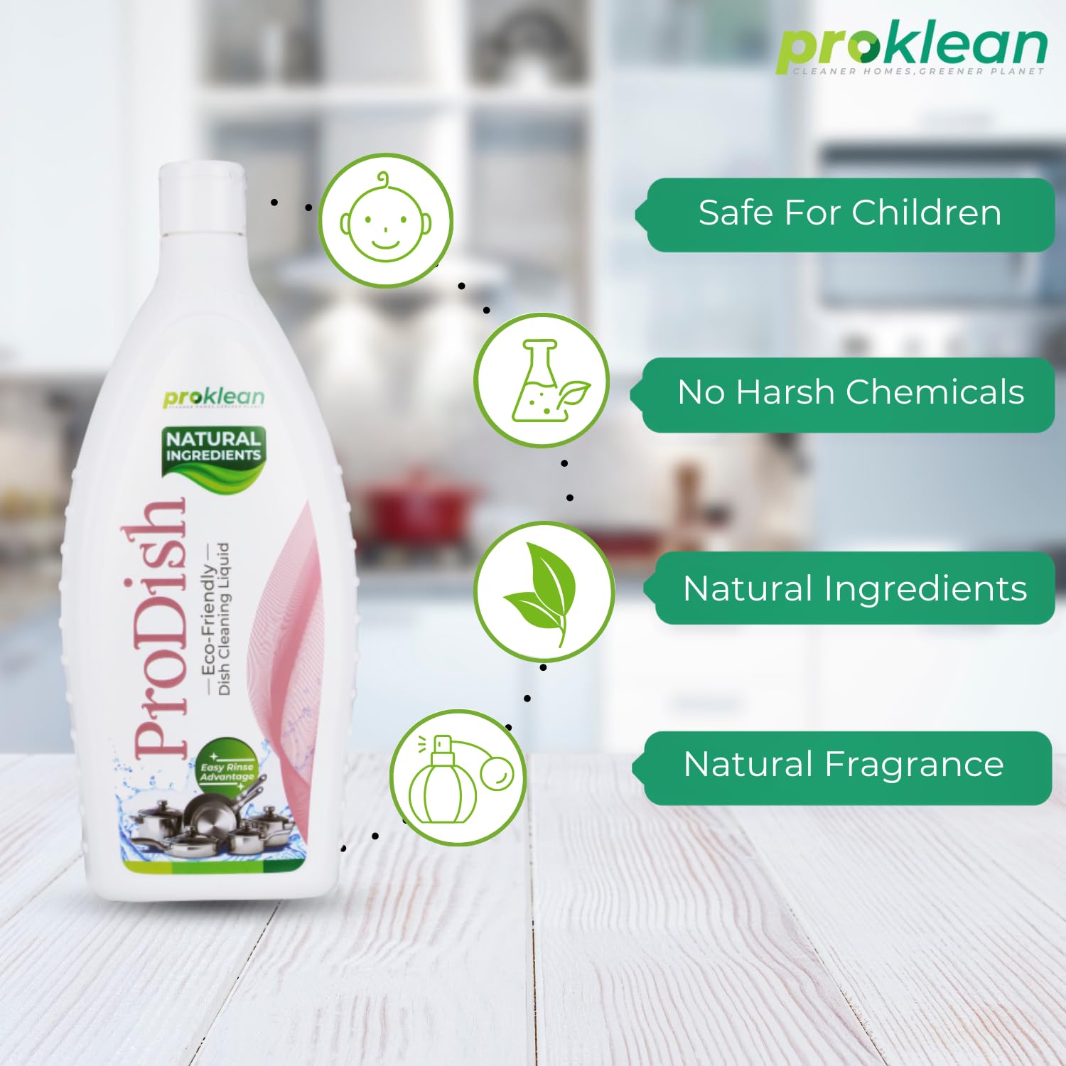 **Proklean ProDish Wash Liquid Gel – Herbal Dishwasher Detergent for Kitchen Utensils | Removes Burnt-On Food & Odor | Eco-Friendly & Non-Toxic (750ml) – Perfect for Daily Dishwashing & Deep Cleaning**