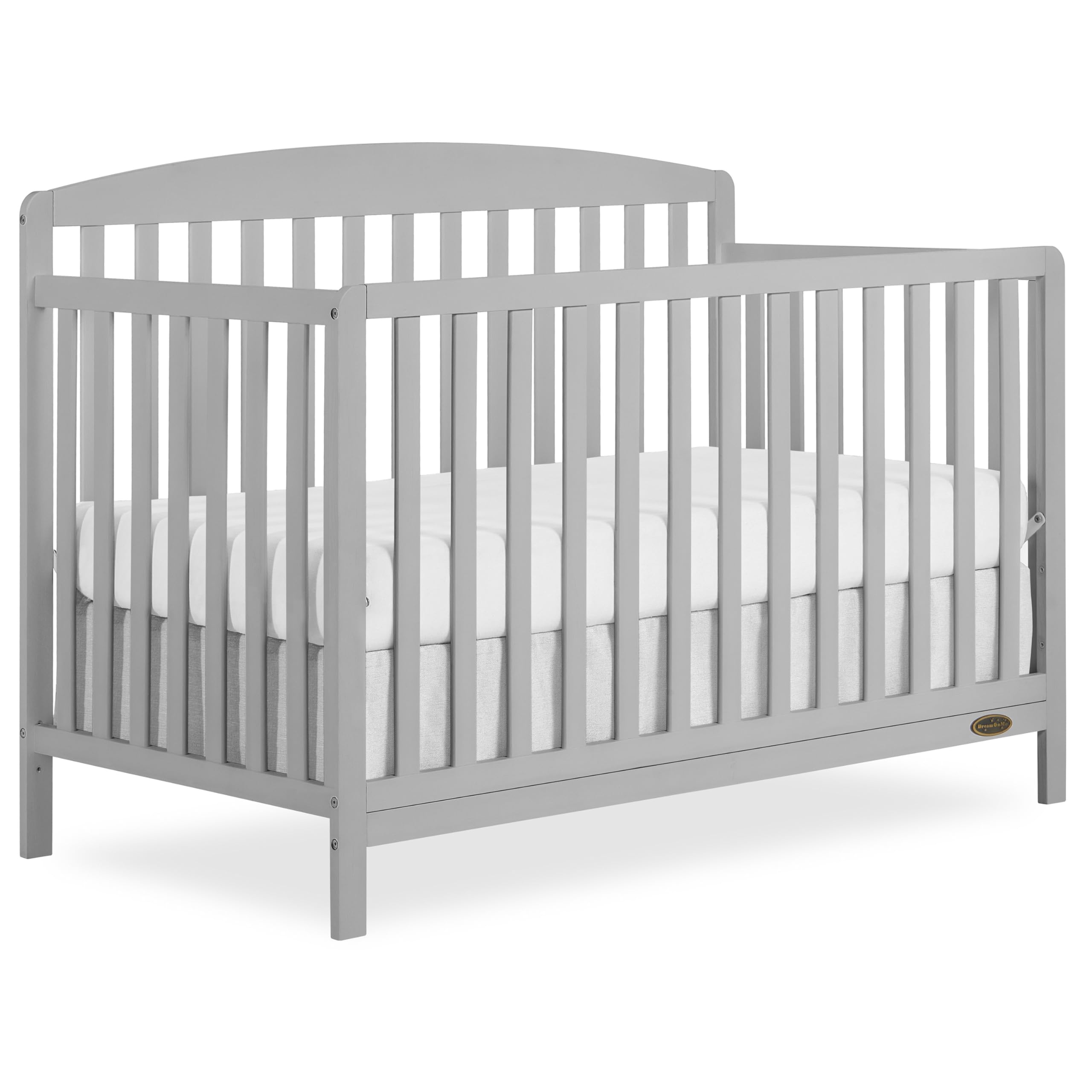 Dream On Me JPMA & Greenguard Gold Certified Odelle 5-in-1 Convertible Crib in Pebble Grey - Sustainable Pinewood Construction, 3 Adjustable Mattress Heights, Non-Toxic Water-Based Finish | Nursery Essential for Newborn to Toddler Bed Conversion