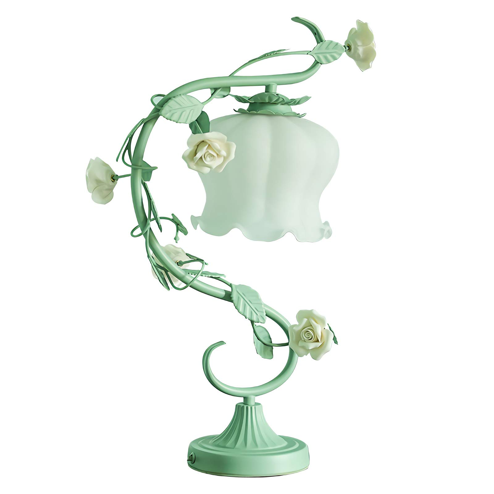 Elegant Rose Flower Table Lamp - Green LED Desk Lamp for Girls, Women & Teens | Perfect Gift for Wedding, Christmas, Home Décor, Living Room, Bedroom & Party Decorations | Creates Romantic Ambiance for Date Nights & Relaxation