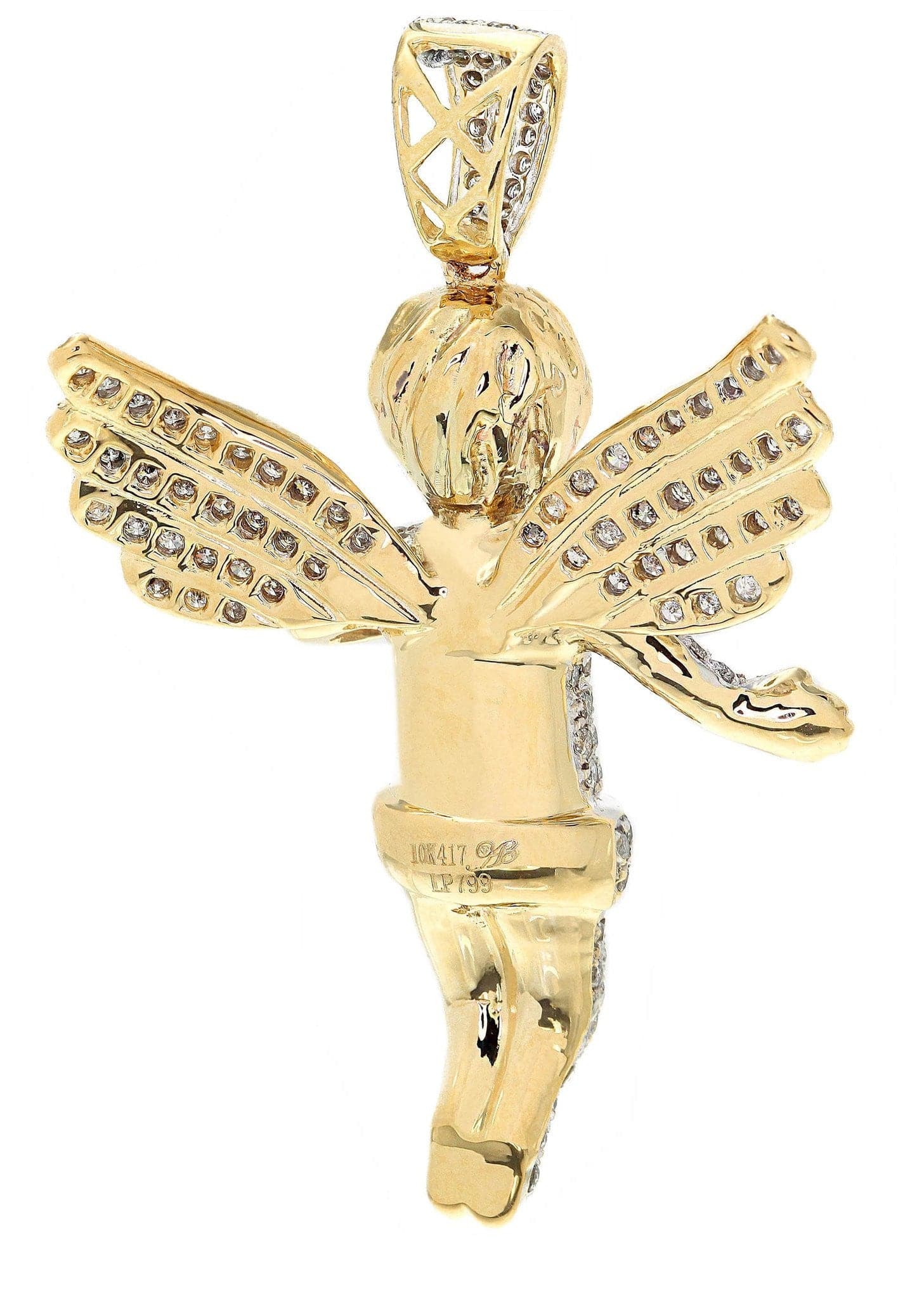 Diamond Angel Pendant Necklace - 13.09 Grams (2.77 Carats) Genuine White Gold Jewelry - Perfect for Gifts, Anniversaries & Special Occasions