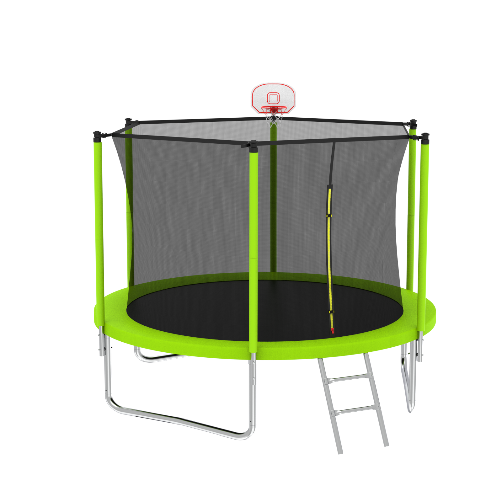 10FT Kids Trampoline with Basketball Hoop & Safety Enclosure - Outdoor Backyard Bouncer with Ladder, ASTM Approved for Safe Jumping Fun - Perfect for Birthday Gifts, Family Playtime and Backyard Activities