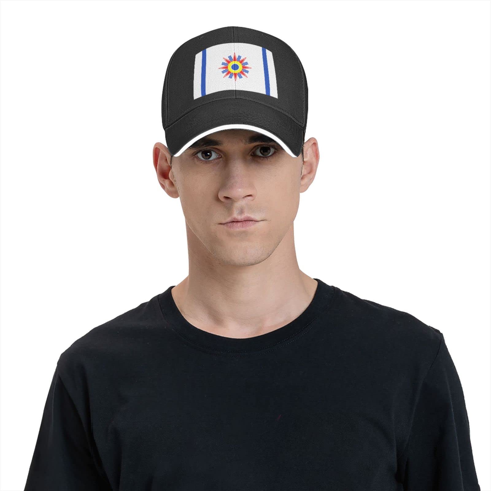 Chaldean Flag Baseball Cap - Adjustable Trucker Hat for Golf, Outdoor & Casual Wear - Custom Black Embroidered Design
