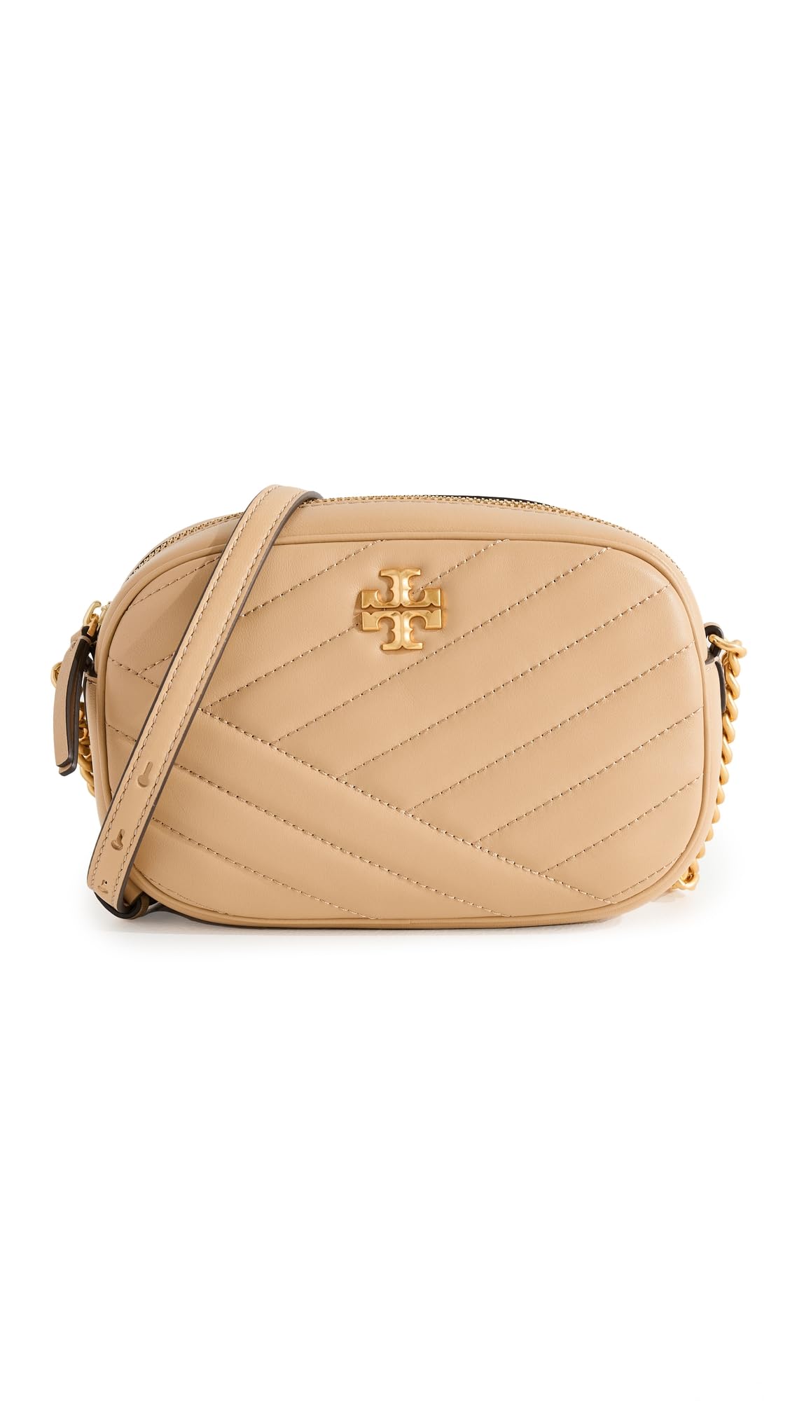 Tory Burch Women's Kira Chevron Camera Crossbody Bag - Stylish Leather Shoulder Purse for Work, Travel & Everyday Use