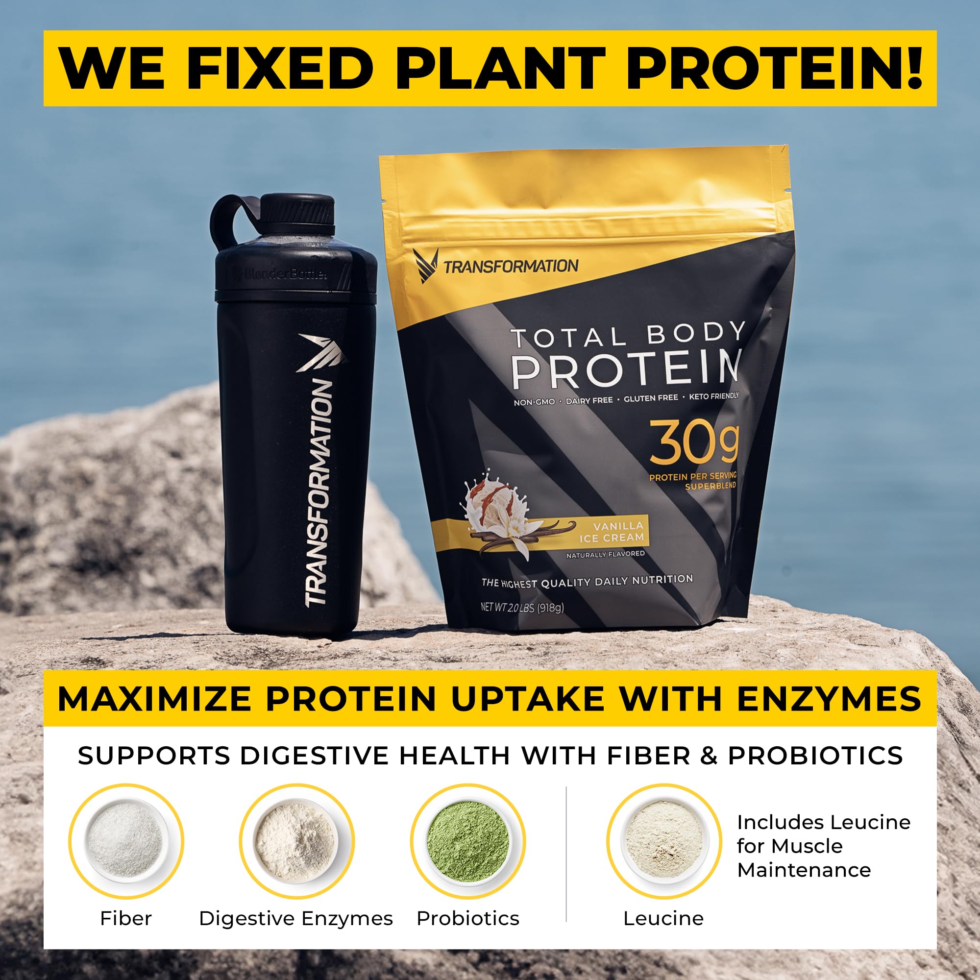 Premium Chocolate & Vanilla Protein Powder - 30G Multi-Protein Superblend with Collagen Peptides, Egg White & Plant Proteins | MCT Oil, BCAAs, Probiotics & Enzymes | Low Carb Protein Shake for Muscle Recovery, Weight Management & Post-Workout Nutrition