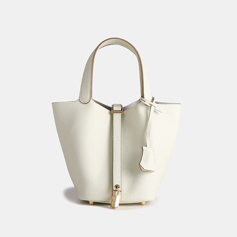 Stylish Genuine Leather Bucket Bag for Women - Trendy Crossbody Shoulder Handbag - Perfect for Work, Travel & Everyday Use