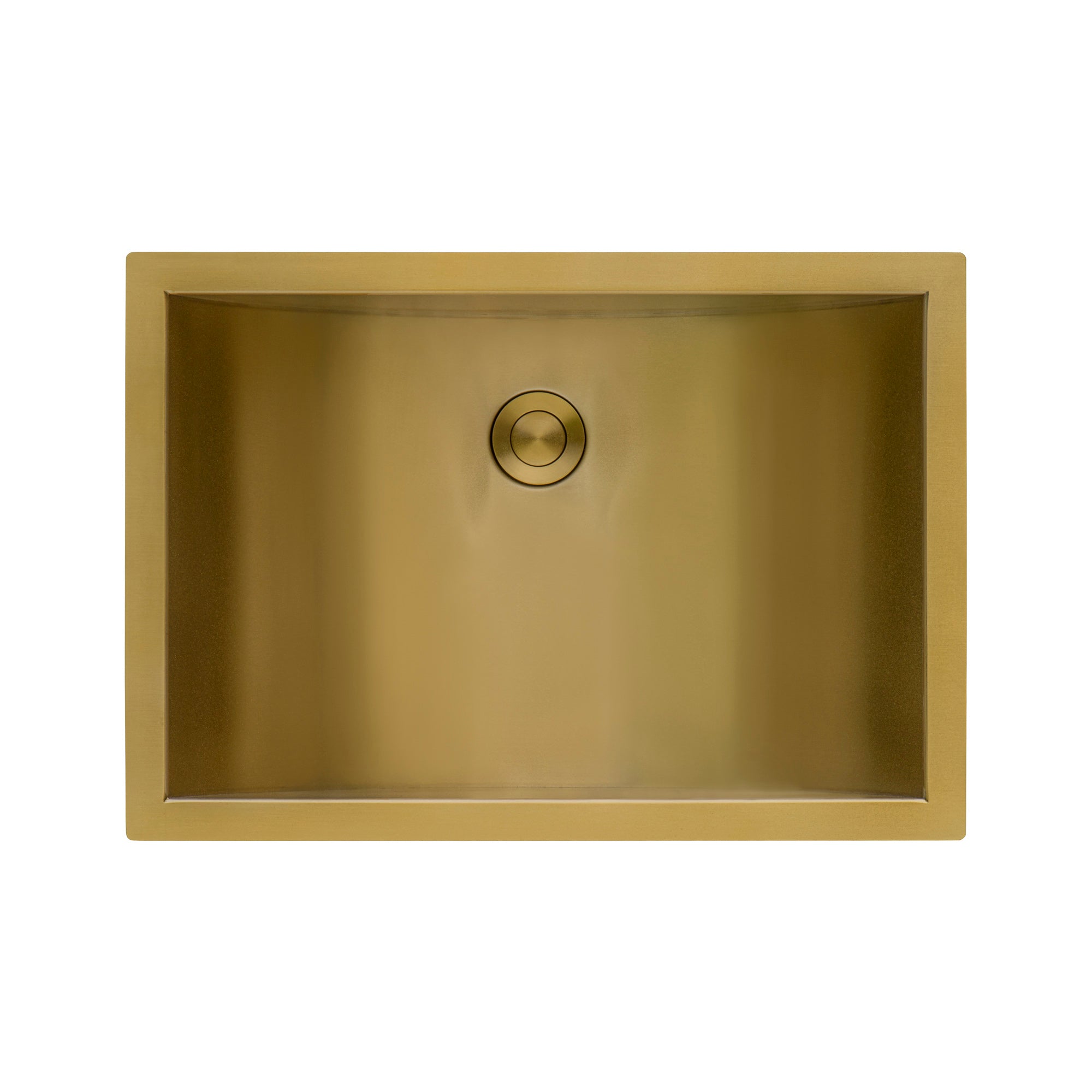 16 x 11 Inch Brushed Gold Rectangular Undermount Bathroom Sink - Polished Brass Vanity Sink for Modern & Luxury Bathrooms, Powder Rooms & Guest Baths