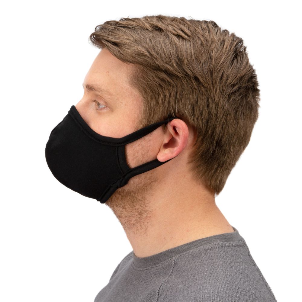 212 Performance CFME 05 000 Washable Cotton Face Mask with Adjustable Ear Loops - Breathable & Reusable Black Face Cover for Daily Use, Workouts, and Travel Protection