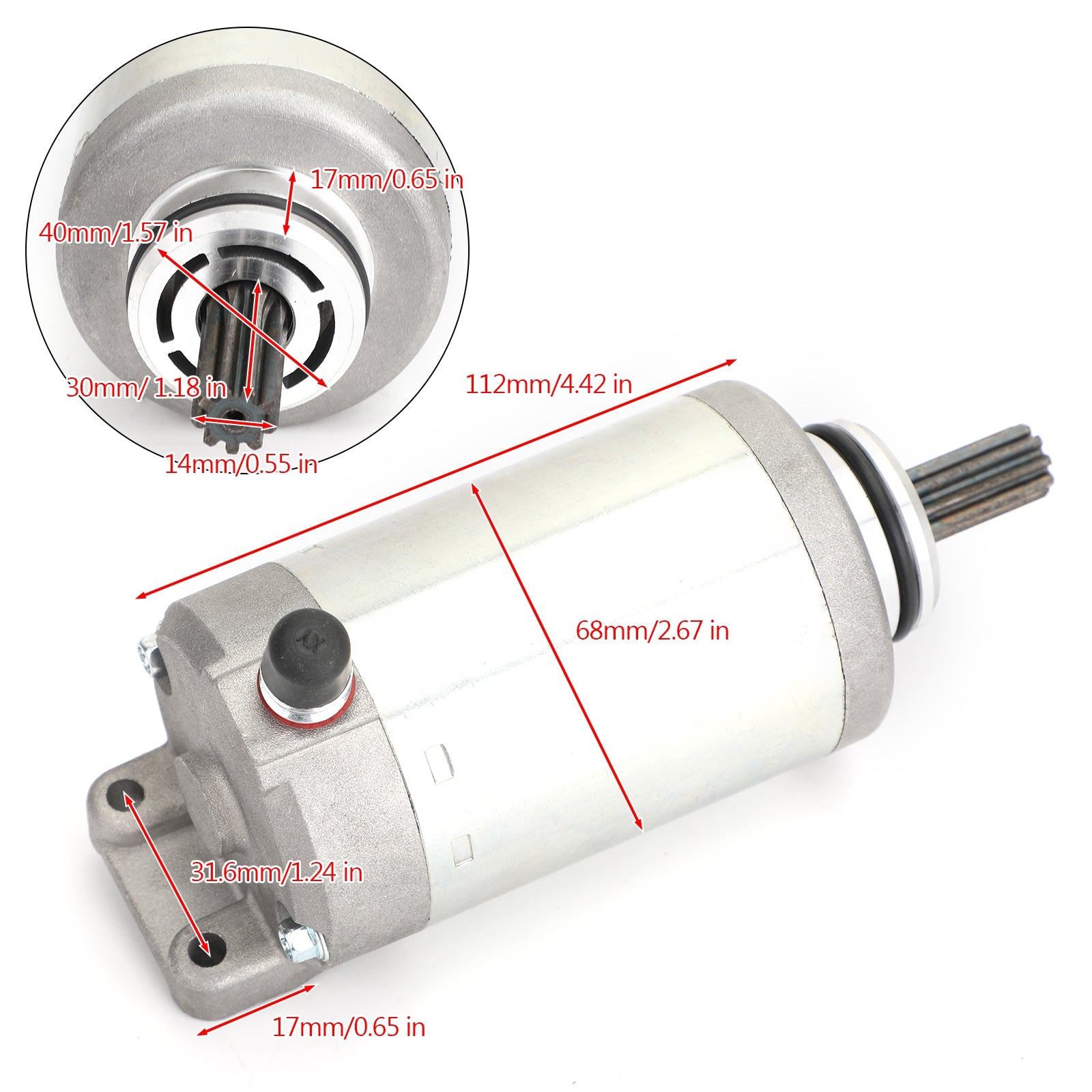 Arctic Cat Starter Motor Replacement - Compatible with Models 0825-013, 0825-024 & 0825-011 - High Performance ATV/UTV Engine Starter for Arctic Cat Snowmobiles and Off-Road Vehicles