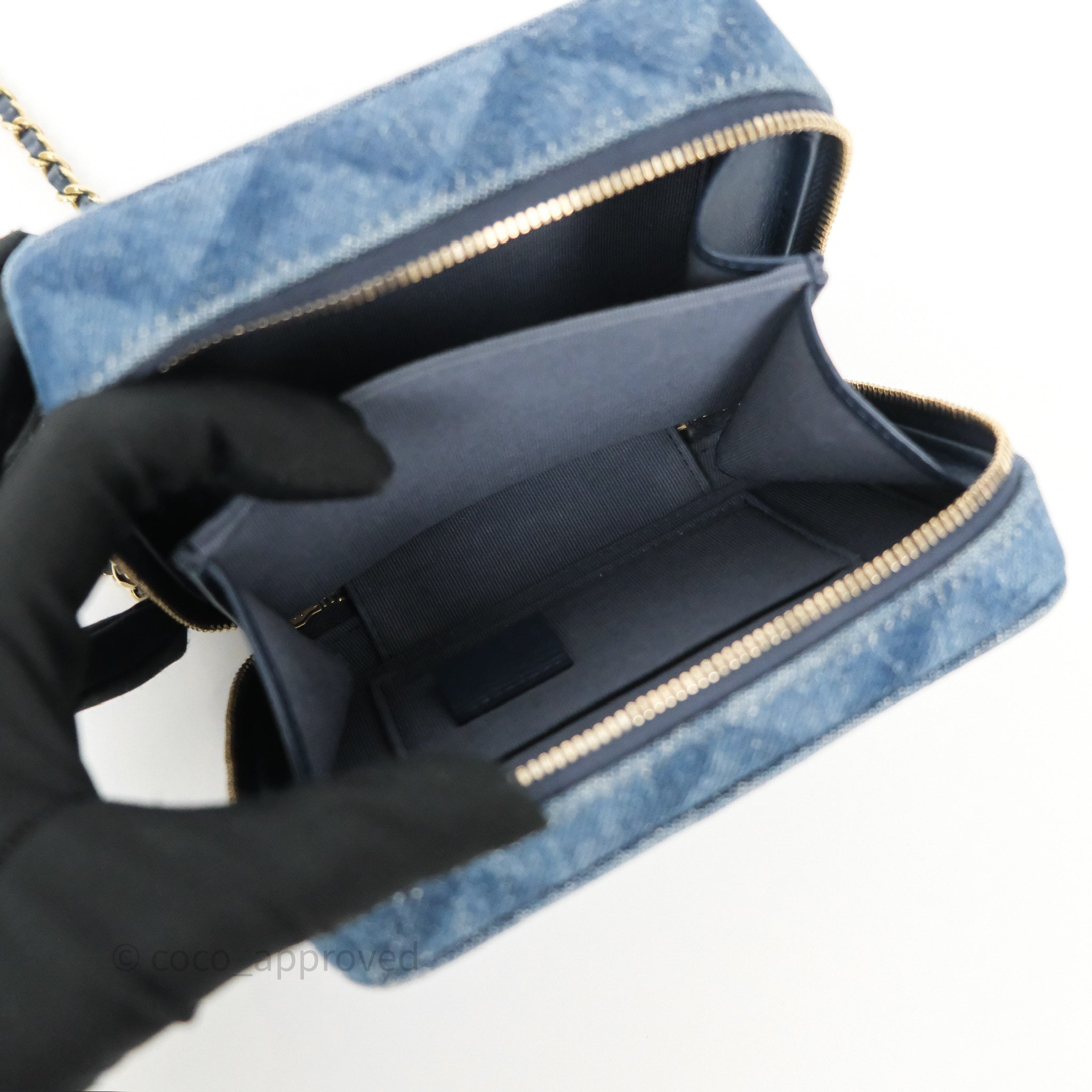 Chanel Quilted Denim Camera Bag with Gold Hardware - Perfect for Everyday Use & Special Occasions
