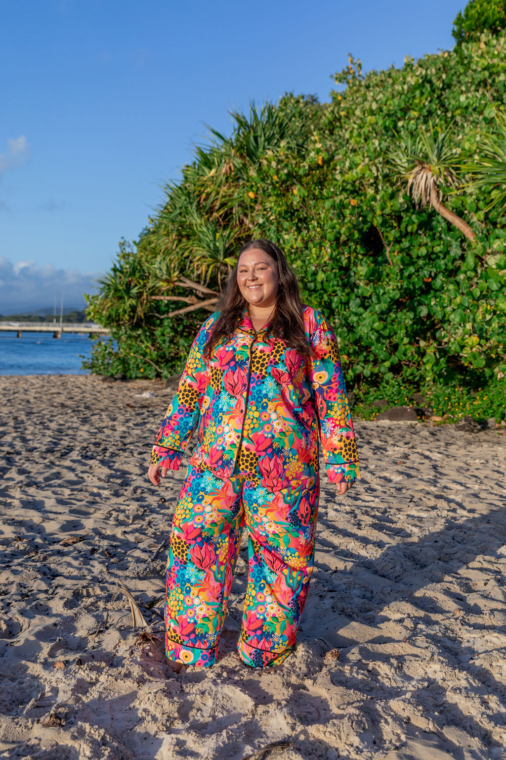 Kasey Rainbow Sundown LS Shirt & Pant Sleepwear Set - Cozy Matching Pajamas for Women | Perfect for Lounging, Sleepovers & Relaxing at Home