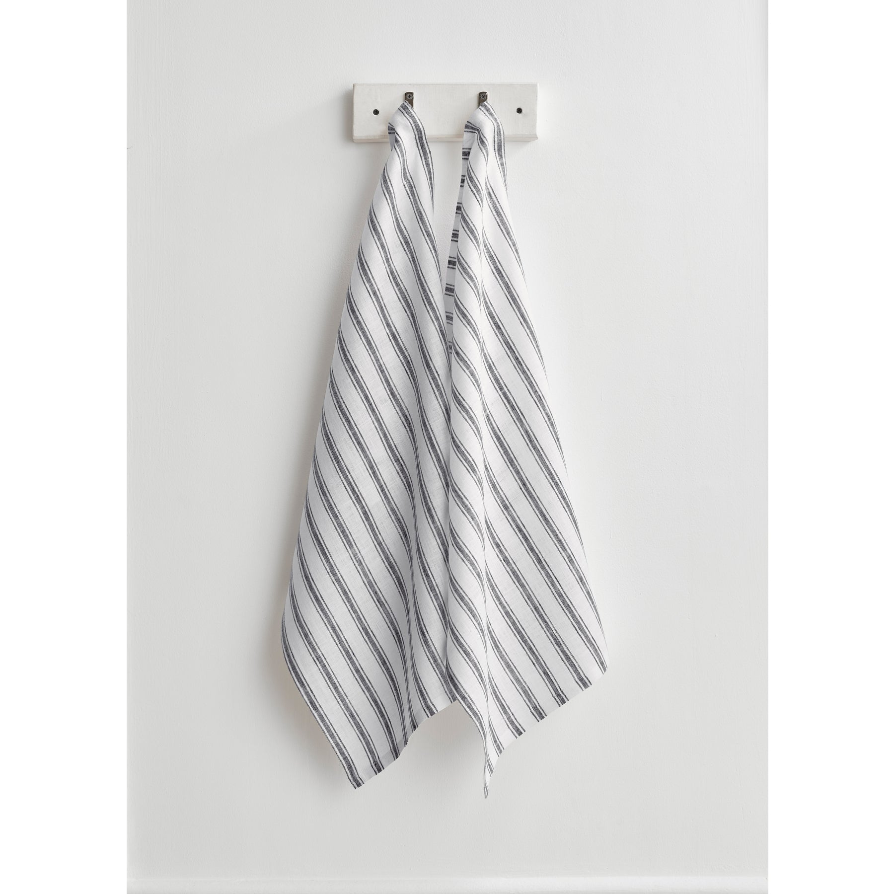 Premium Capri Ticking Stripe Kitchen Towels Set of 2 - Absorbent & Durable Cotton Dish Towels for Drying Dishes, Cleaning Countertops & Kitchen Decor