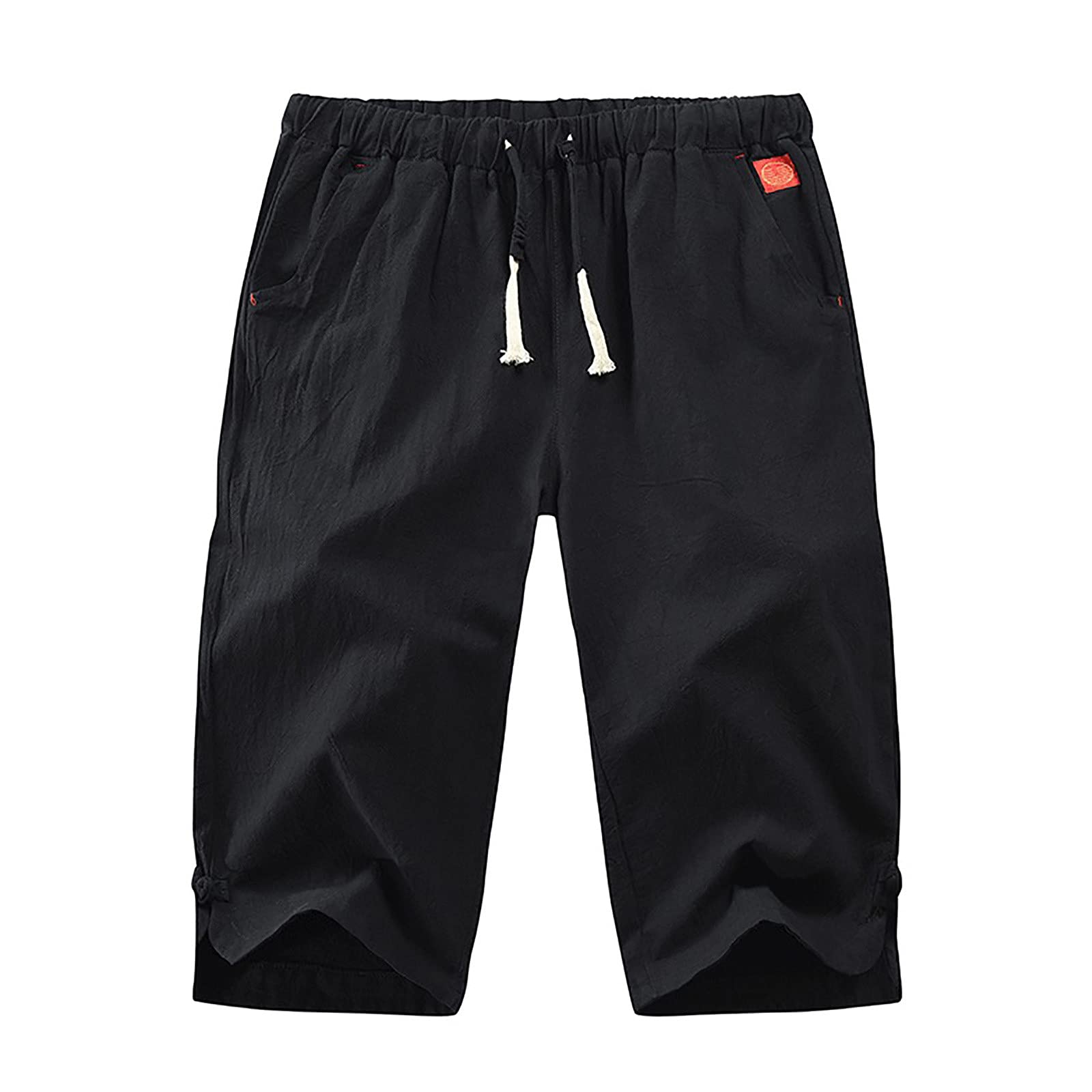 2024 Men's Linen Cargo Shorts - Breathable Casual & Athletic Shorts for Gym, Running, Beach | Trendy Solid Color Board Shorts with 5-Pocket Design | Perfect for Summer Outdoor Activities, Travel & Sports