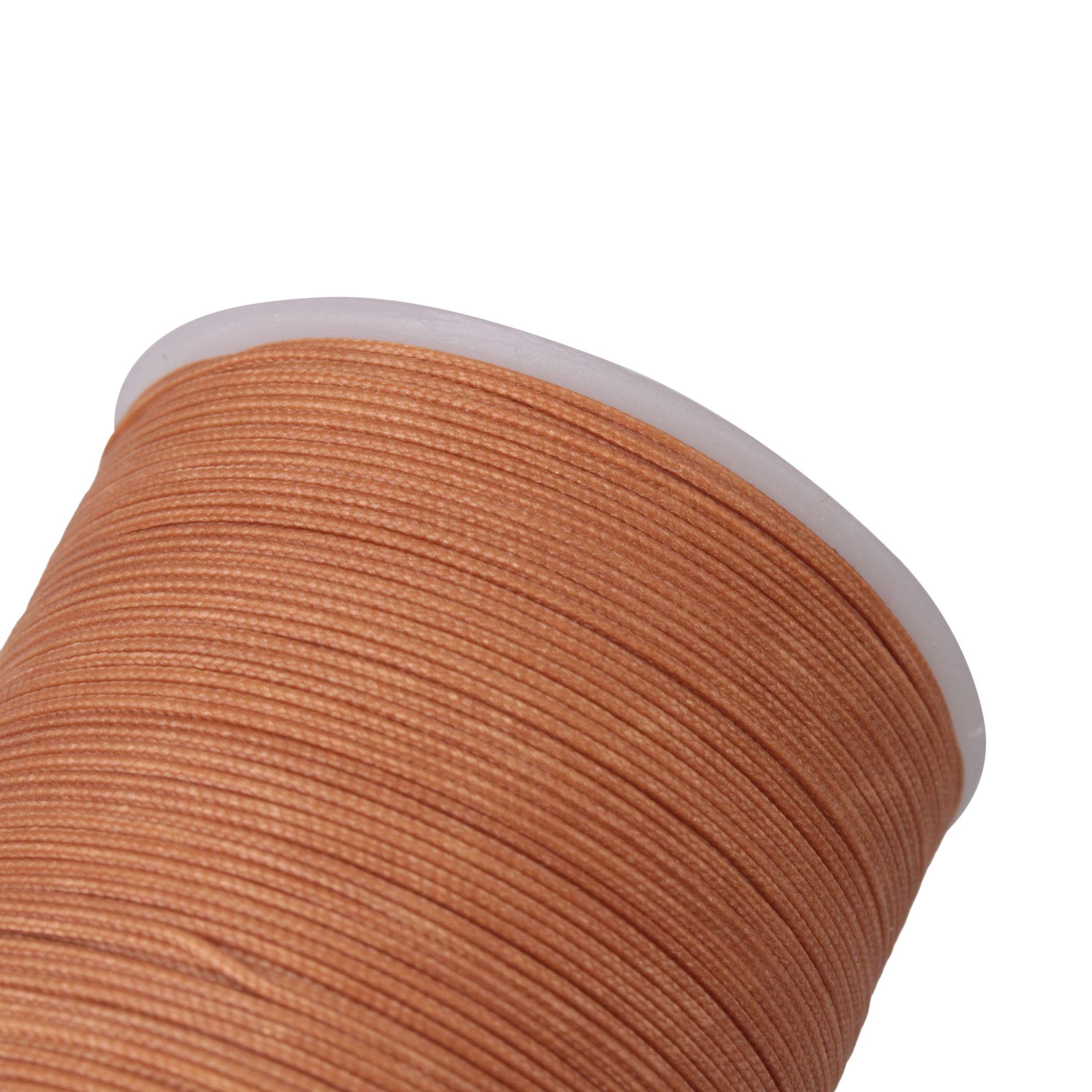CNBTR 0.5mm 120m Waxed Polyester Thread for Leather Craft, Braided Bracelets, DIY Accessories - High Strength Sewing Cord (Light Brown) | Perfect for Handmade Jewelry, Leatherworking & Repair Projects